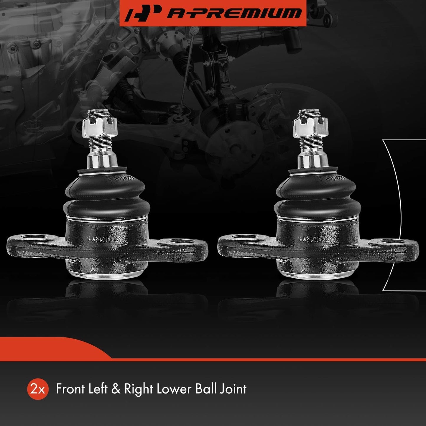 A-Premium 2 x Front Lower Ball Joint, Compatible with Hyundai Accent 2006-2011, Kia Rio 2006-2011, Rio5 2006-2011