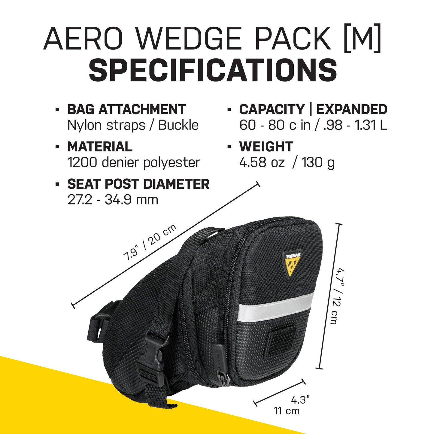 Topeak Aero Wedge Pack with Buckle, Medium