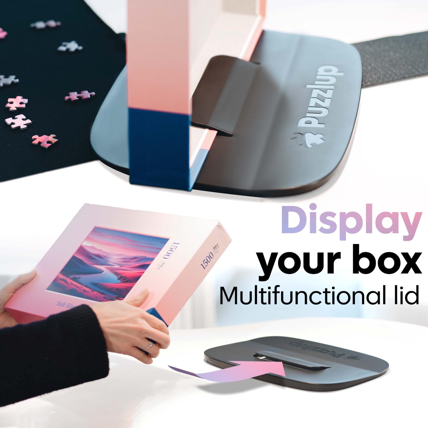 Puzzlup Stackable Puzzle Trays with Box Display Design - Set of 6 Unique Puzzle Sorting Trays - Up to 1500 Pieces - Premium Jigsaw Puzzle Accessory…