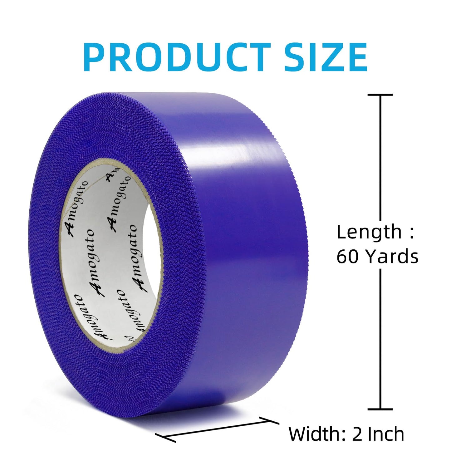 AMOGATO Blue Stucco Tape, 2 Inch x 60 Yards x 2 Roll, UV-Resistant Blue Stucco Tape, Waterproof Polyethylene Masking Tape for Home Renovation, Construction, Surface Protection, Tile Scratch Prevention