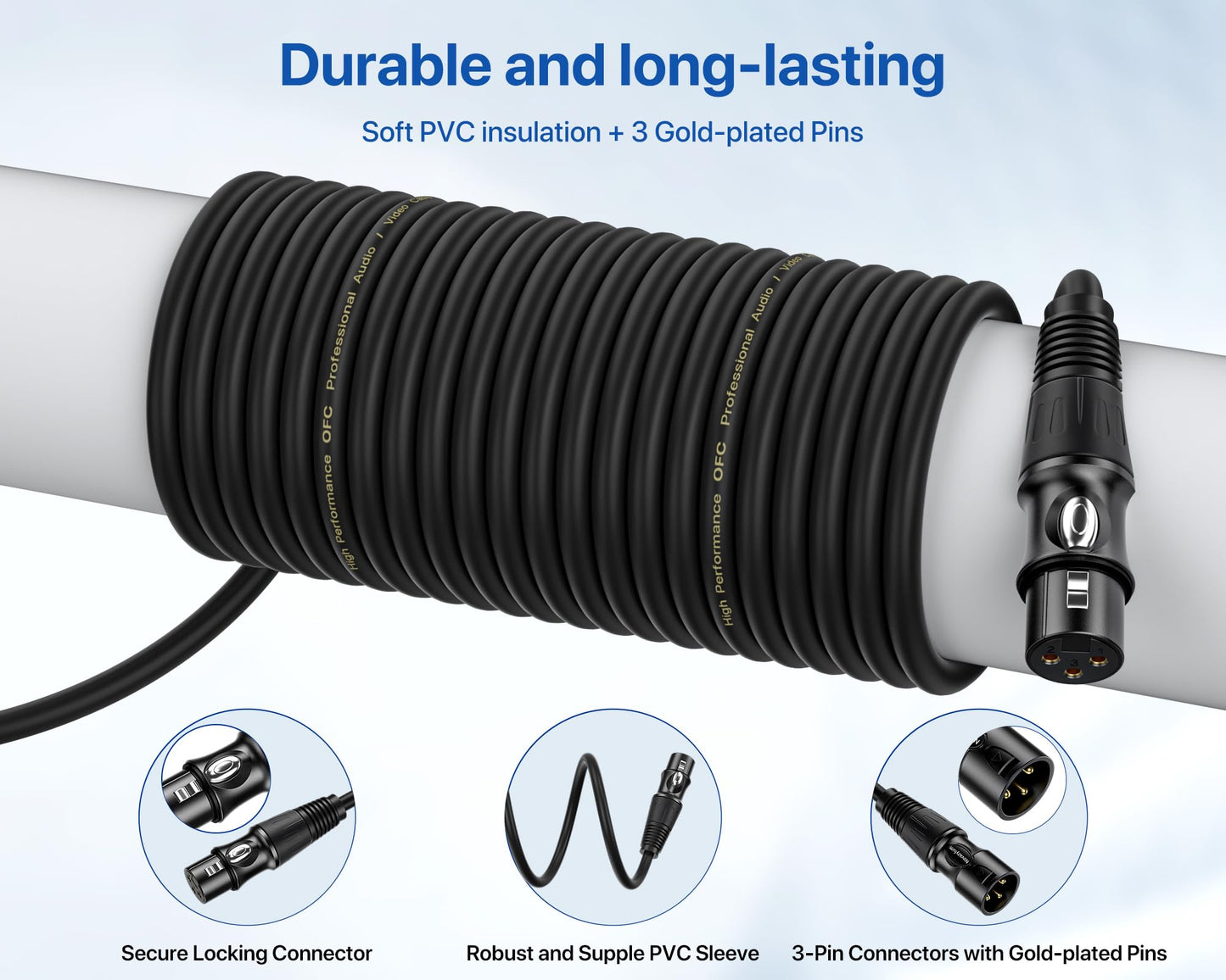 Novazylum XLR Cables 2 Ft 10 Packs - Male to Female Microphone Cable with 3-Pin Balanced Shielded XLR Speaker Cables Mic Cable