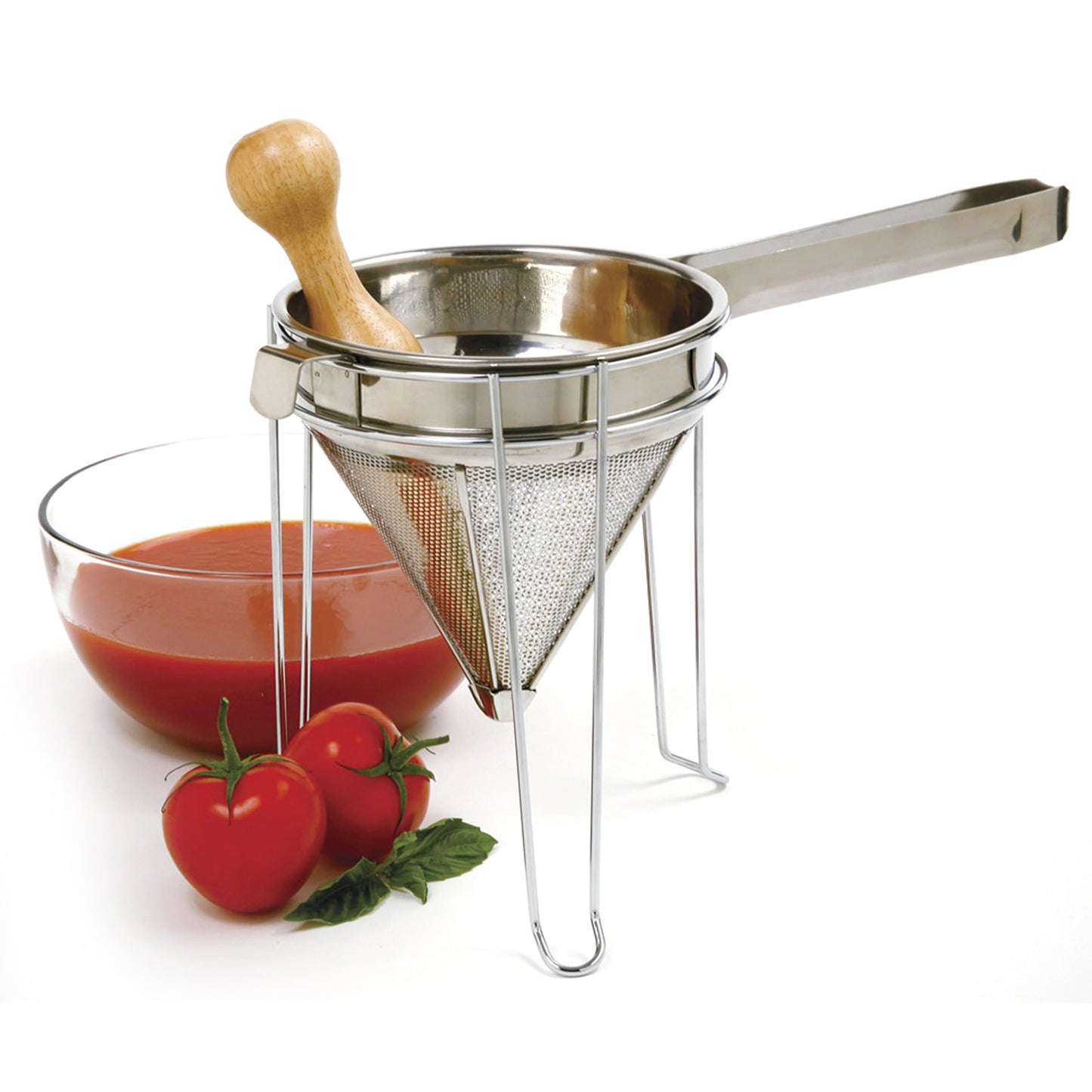 Norpro Stainless Steel Chinois with Stand and Pestle Set 9" x 7" x 7"
