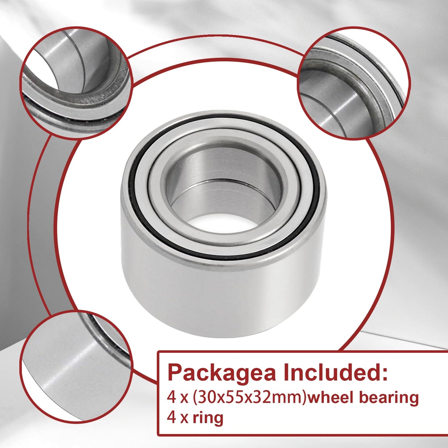 BAYUIHON 1402-027 1402-809 Front & Rear Heavy Duty Wheel Bearing for Arctic Cat 250 300 350 366 400 450 500 550 650 700 100 Thundercat Prowler 500 550 650 700 100 Wildcat 1000 4 4X X Sport Trail