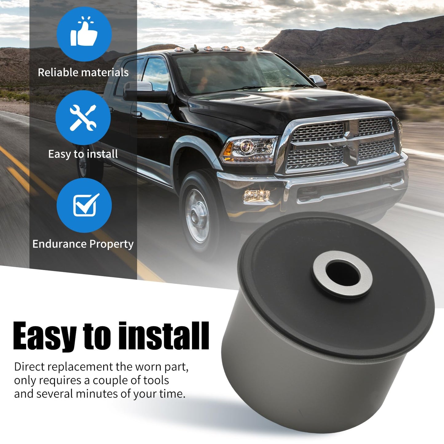 ZUDKSUY 523-257 Rear Lower Suspension Control Arm Bushing Pair, Replacement for Ram C/V Tradesman 2015 Replacement for Dodge Grand Caravan 2008-2017, Replaces AB811516PR