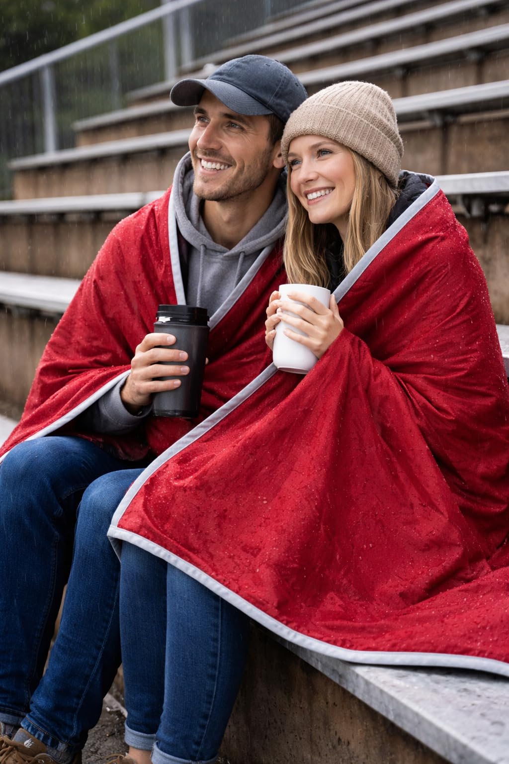 The Original Good Time Waterproof Blanket -Red/Gray 100% Leakproof Discreet Furniture Protection for Messy Moments, Pets and Spills -Cozy Soft Machine Washable Fleece -MidSize 60x40