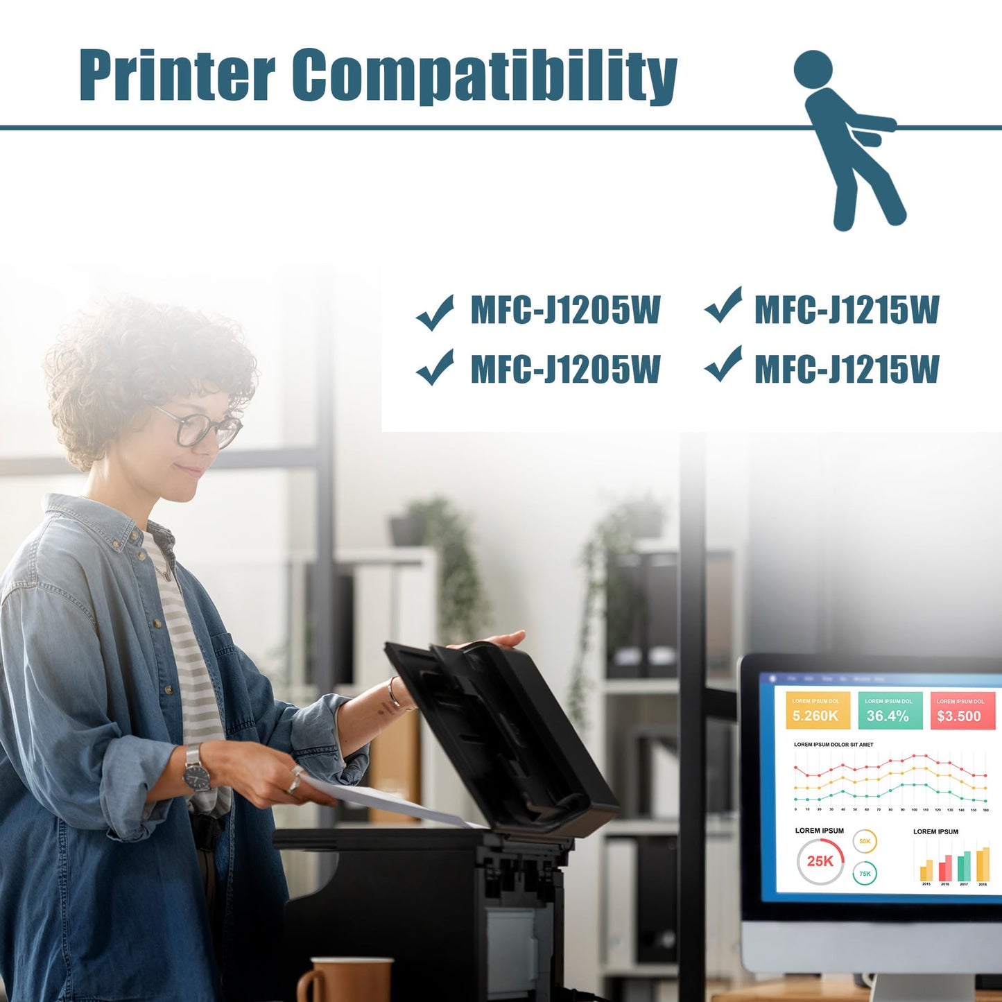LC404 Ink Cartridges Replacement for Brother LC404 Ink Compatible for Brother MFC-J1170DW MFC-J1800DW MFC-J1012DW MFC-J1010DW Printers, LC 404 Ink (2BK/C/M/Y, 5 Pack)