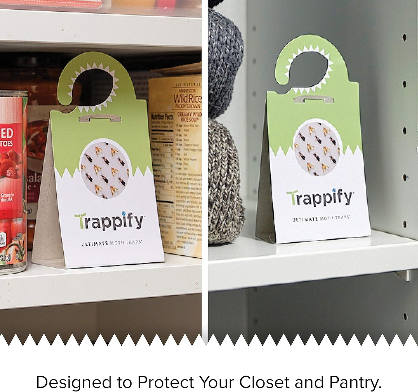 Trappify Ultimate Moth Traps: Moth Balls, Adhesive Moth Traps for Clothes - Effective Pantry Moth Traps for Home, Kitchen, Closet, Cabinet, Storage Rooms, Cupboard |Easy Setup (12 Pack)
