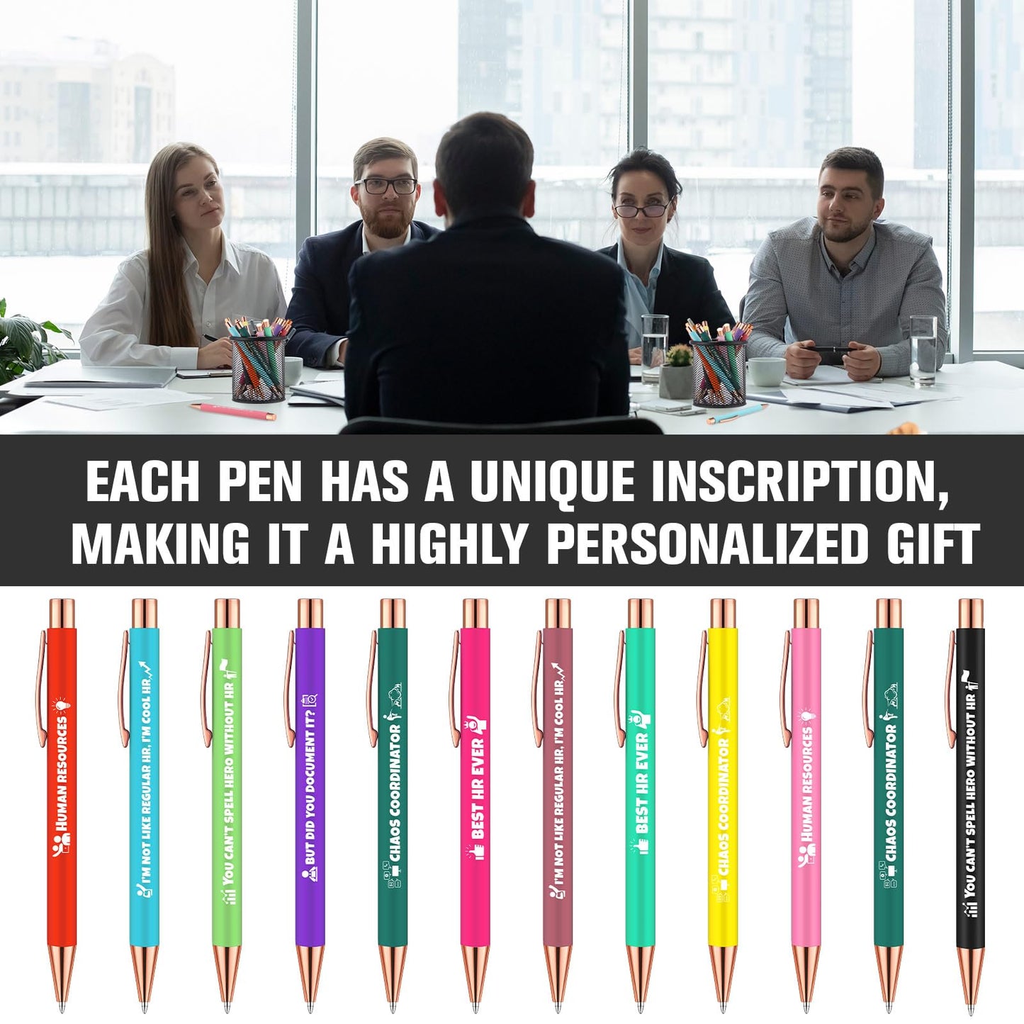 Sinload 24 Pcs Hr Human Resources Gifts for Women Hr Ballpoint Pen Bulk with Quotes, Funny Ballpoint Pens Appreciation Gifts Coworkers Office Christmas Supplies