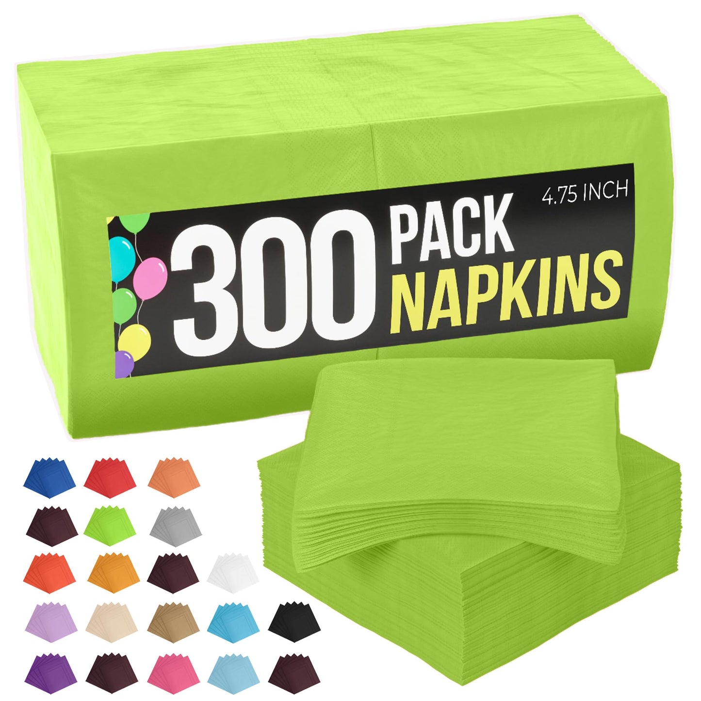 300 Pack Lime Green Napkins Disposable, 2 Ply Party Napkins, Lime Green Disposable Napkins, Fun Napkins Everyday – Great As Cocktail Napkins Or Beverage Napkins Paper Exquisite
