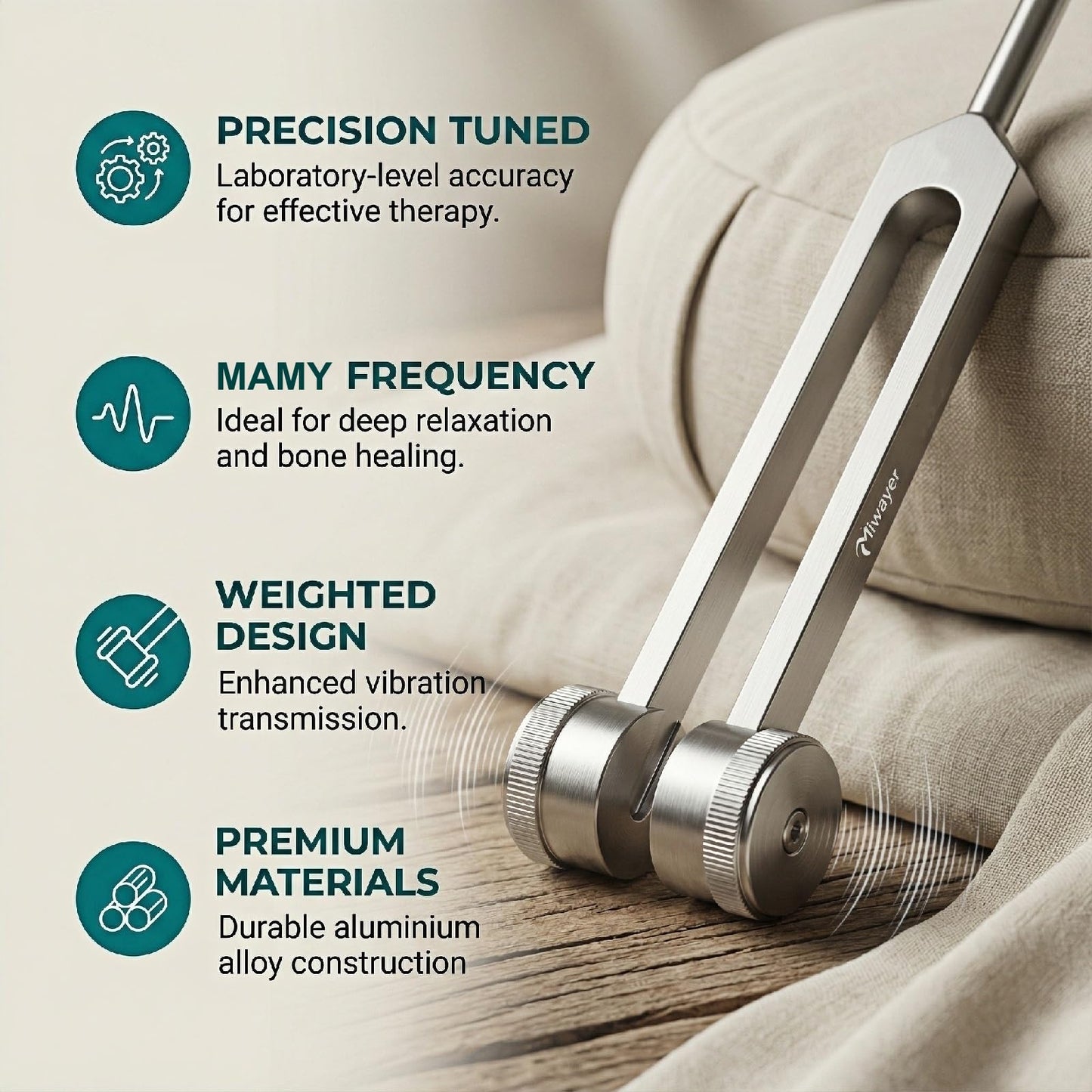 Miwayer Professional 64 Hz Tuning Forks (Otto Style) for Healing, Medical, and Music - Multi-Frequency Tuning Fork Kit for Sound Therapy, Meditation, Chakra Balancing, and Instrument Tuning