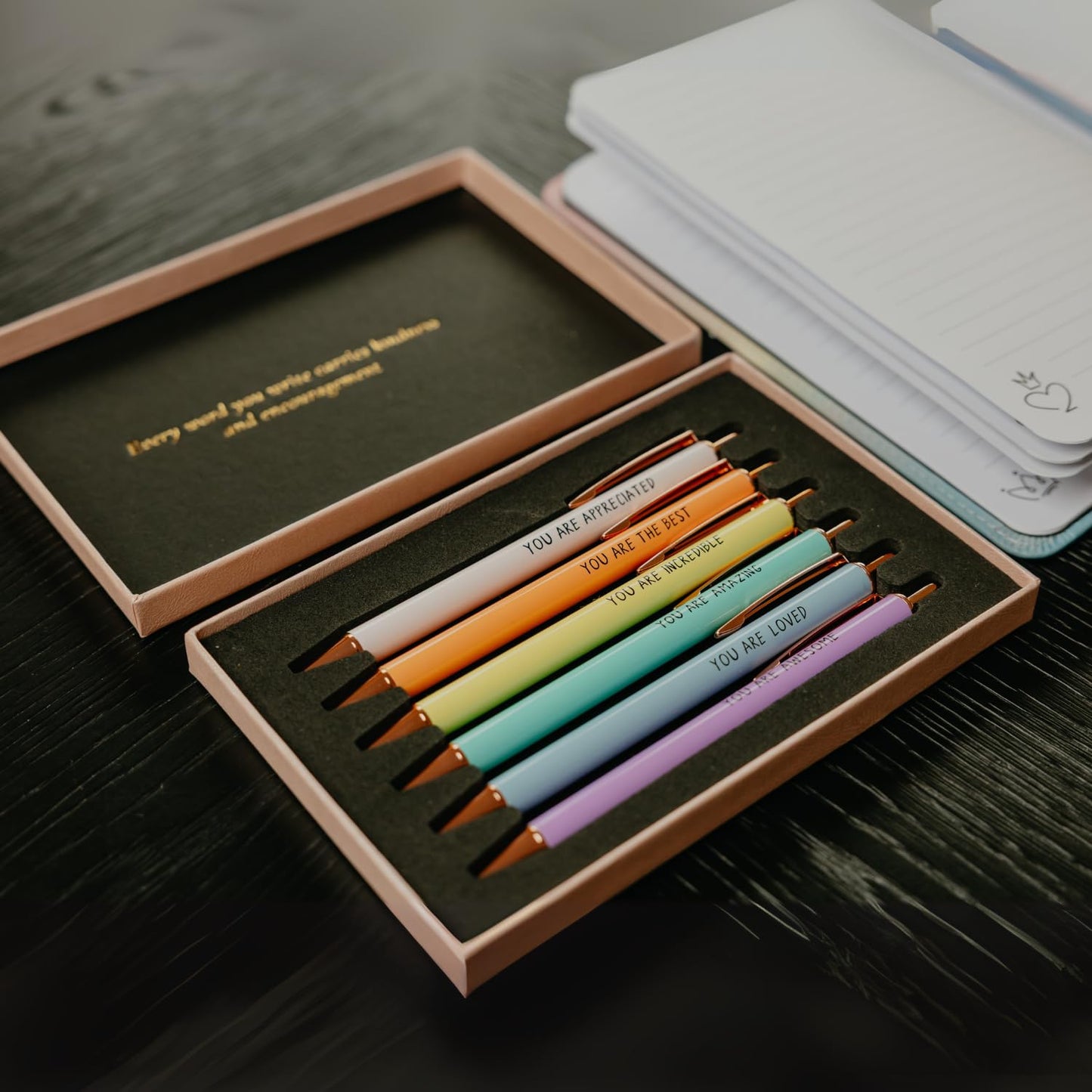 MESMOS 6pk German-Made Ink Fancy Pen Set for Women, Teacher Appreciation Gift Ideas for Women, Best Teacher Gifts Supplies, Refillable Nice Cute Pens, Boss Lady, Office Coworkers, Metal Ballpoint Pens