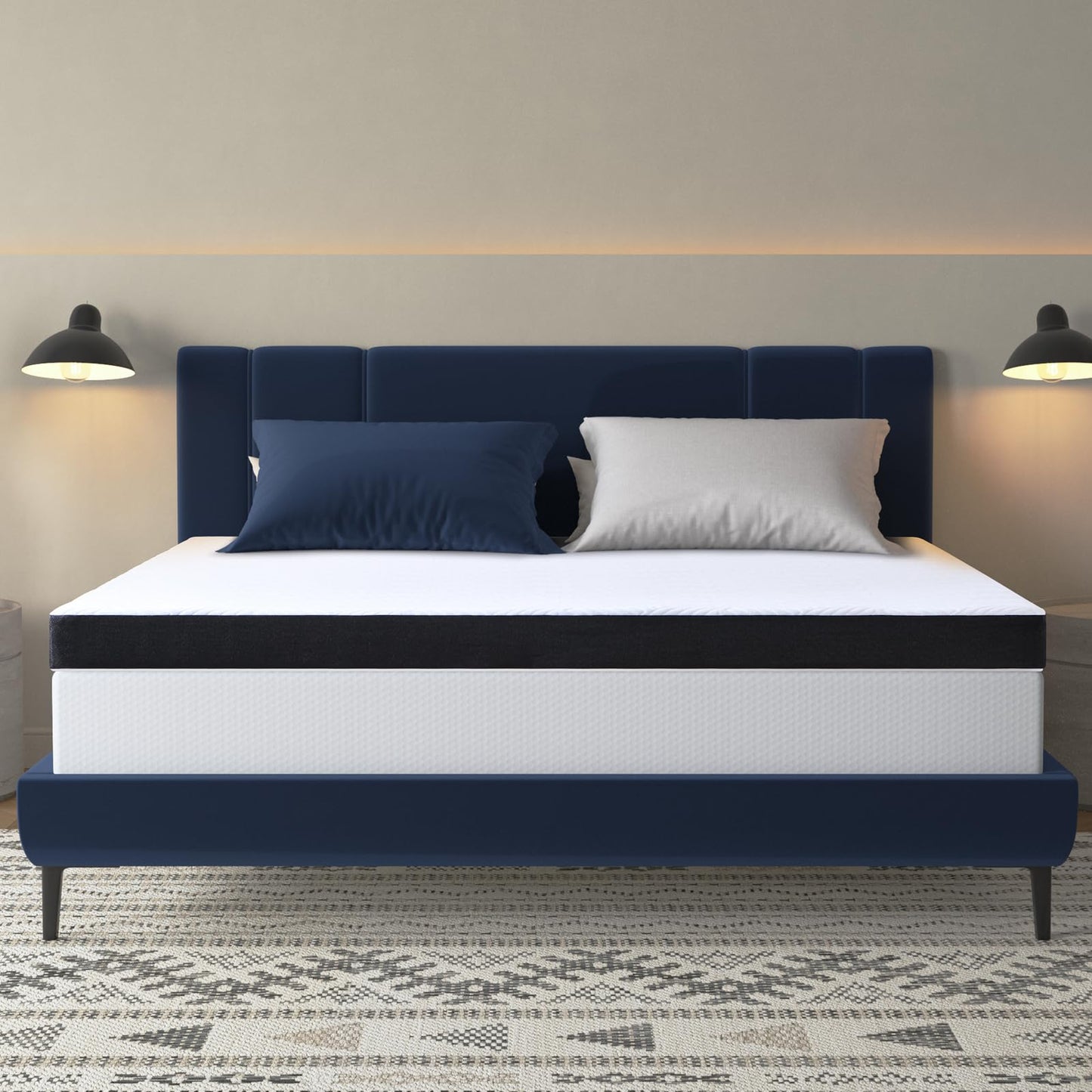 Hyberix Memory Foam Mattress Topper Full, 2 Inch Cooling Gel Memory Foam Mattress Topper with Removable & Washable Bamboo Cover for Back Pain and Pressure Relief (54"x75")