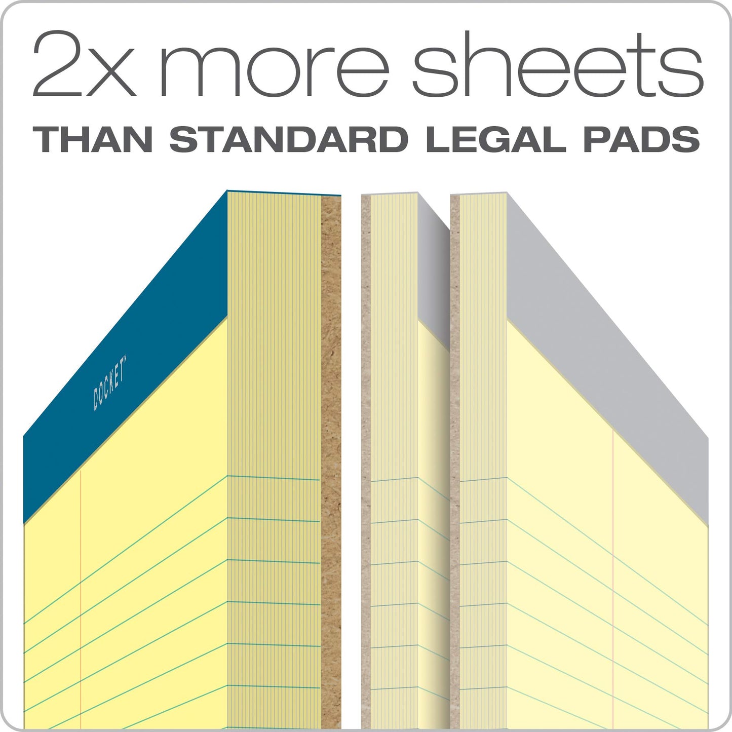 TOPS Double Docket Writing Tablet, 8-1/2 x 11-3/4 Inches, Perforated, Canary, Law Rule, 100 Sheets per Pad, 6 Pads per Pack (63396)