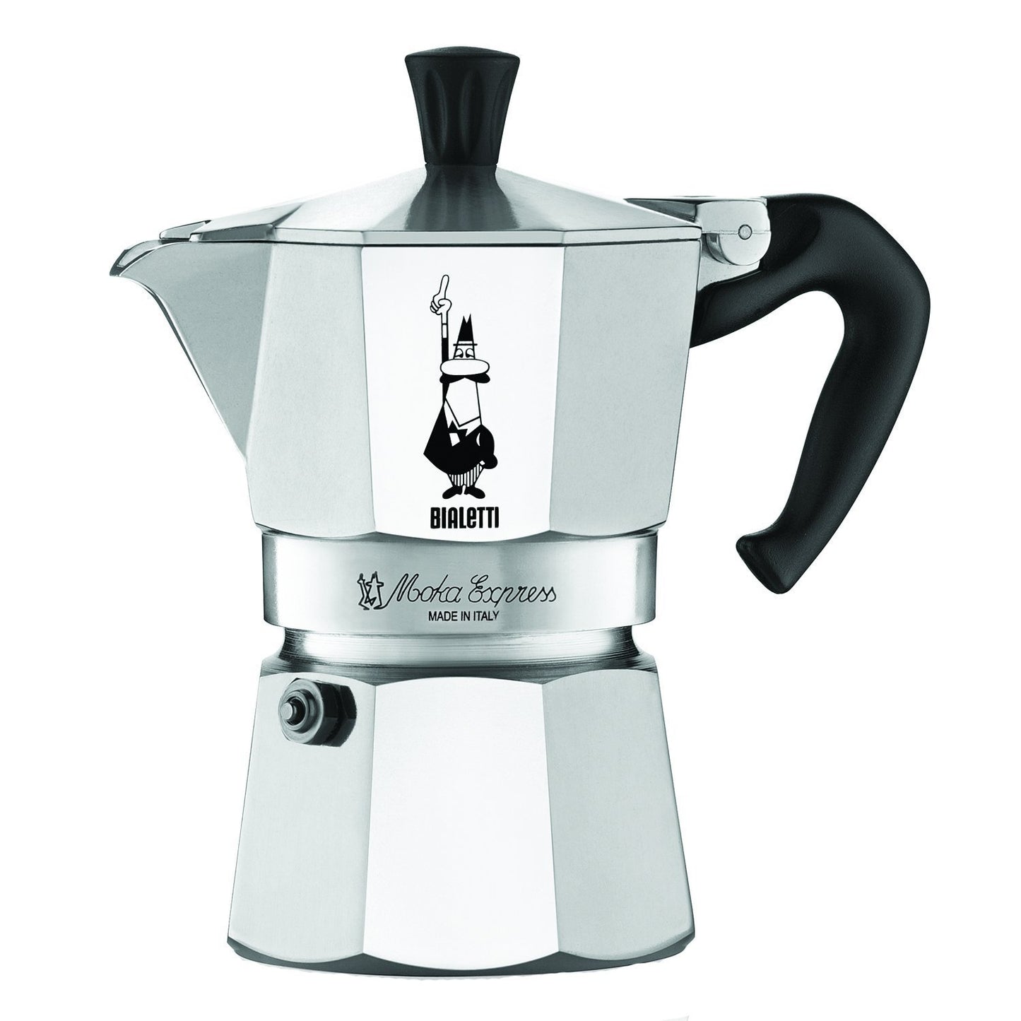 Bialetti - Moka Express: Iconic Stovetop Espresso Maker, Makes Real Italian Coffee, Moka Pot 3 Cups (4.3 Oz - 130 Ml), Aluminium, Silver
