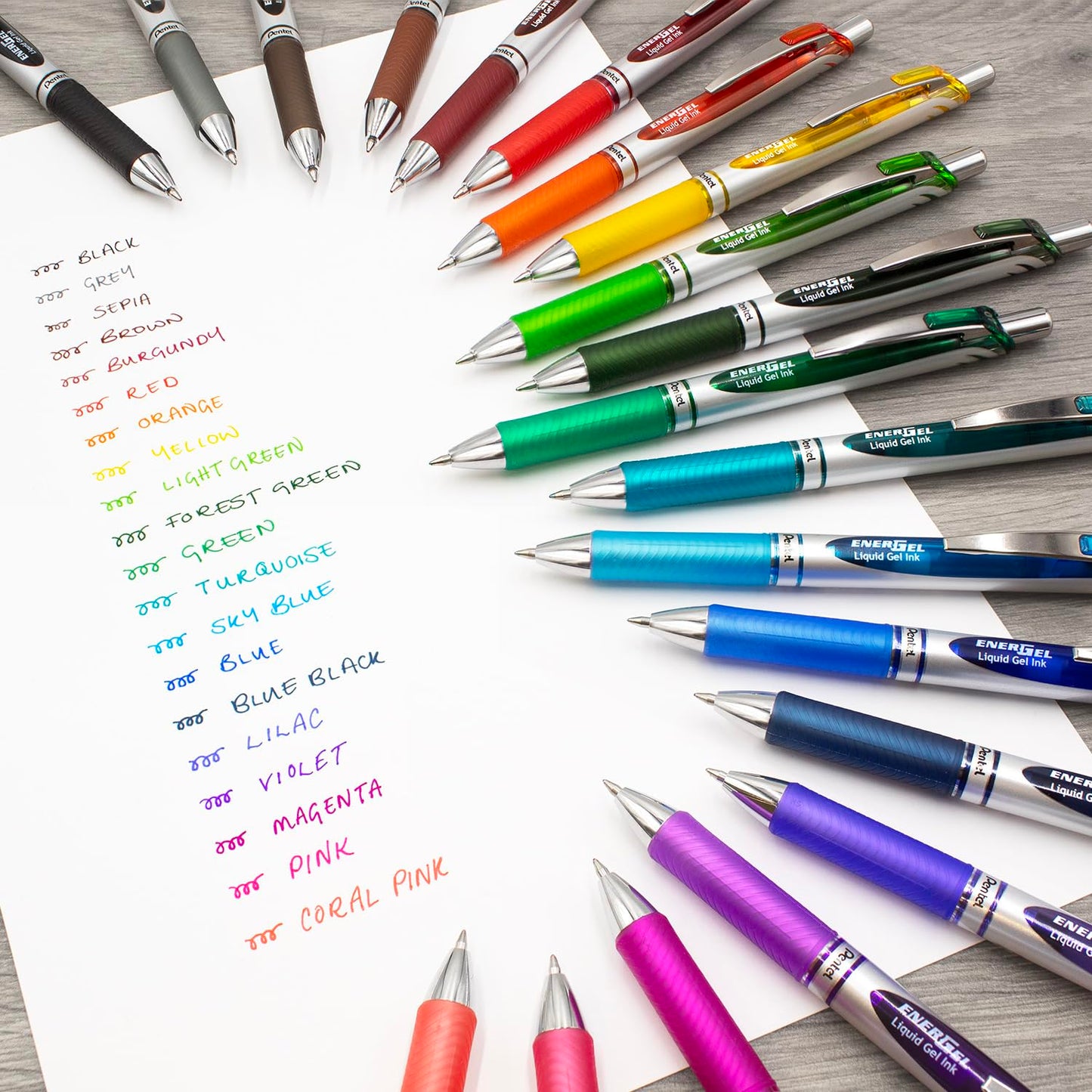 Pentel EnerGel XM BL77 - Retractable Liquid Gel Ink Pen - 0.7mm - 54% Recycled - In Pillow Packaging (Mixed Pack of 12)