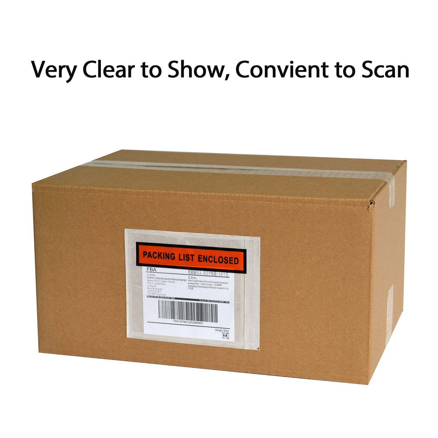 1000 PCS 7.5"x 5.5" Clear Self-Adhesive Packing List Envelopes - Plastic Shipping/Mailing Pouch Bags for Invoice Label