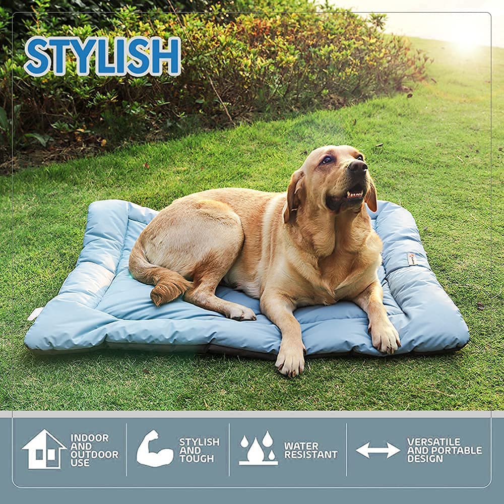 Cheerhunting Outdoor Dog Bed Pet Bed 40” X 32”, Waterproof, Washable, Large Size, Durable,Water Resistant,Portable and Camping Travel Pet Mat (L, Blue)