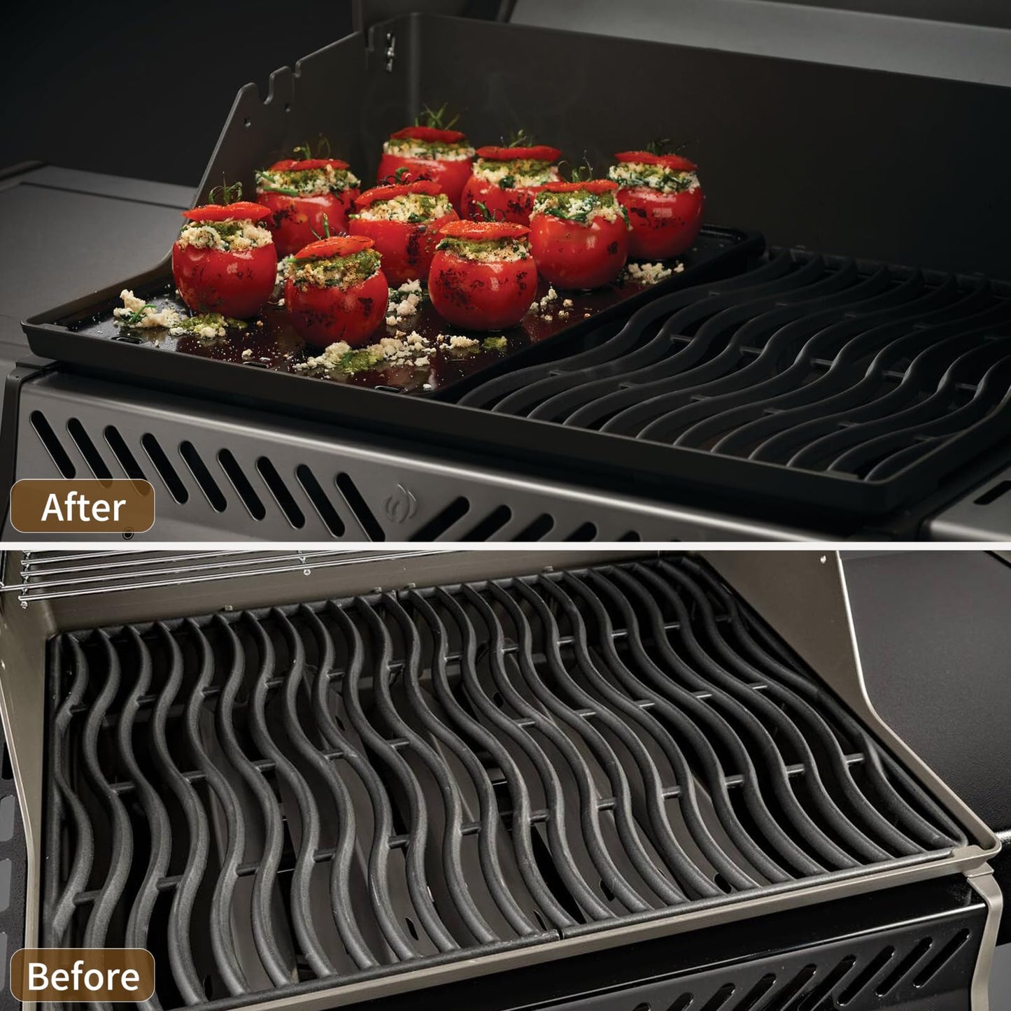 56425 56426 BBQ Griddle Insert for Napoleon Rogue 425 Rogue 525 Rogue 625 Freestyle 425 365 Series Grill Griddle BBQ Replacement Parts Cast Iron Reversible Griddle Plate BBQ Accessories