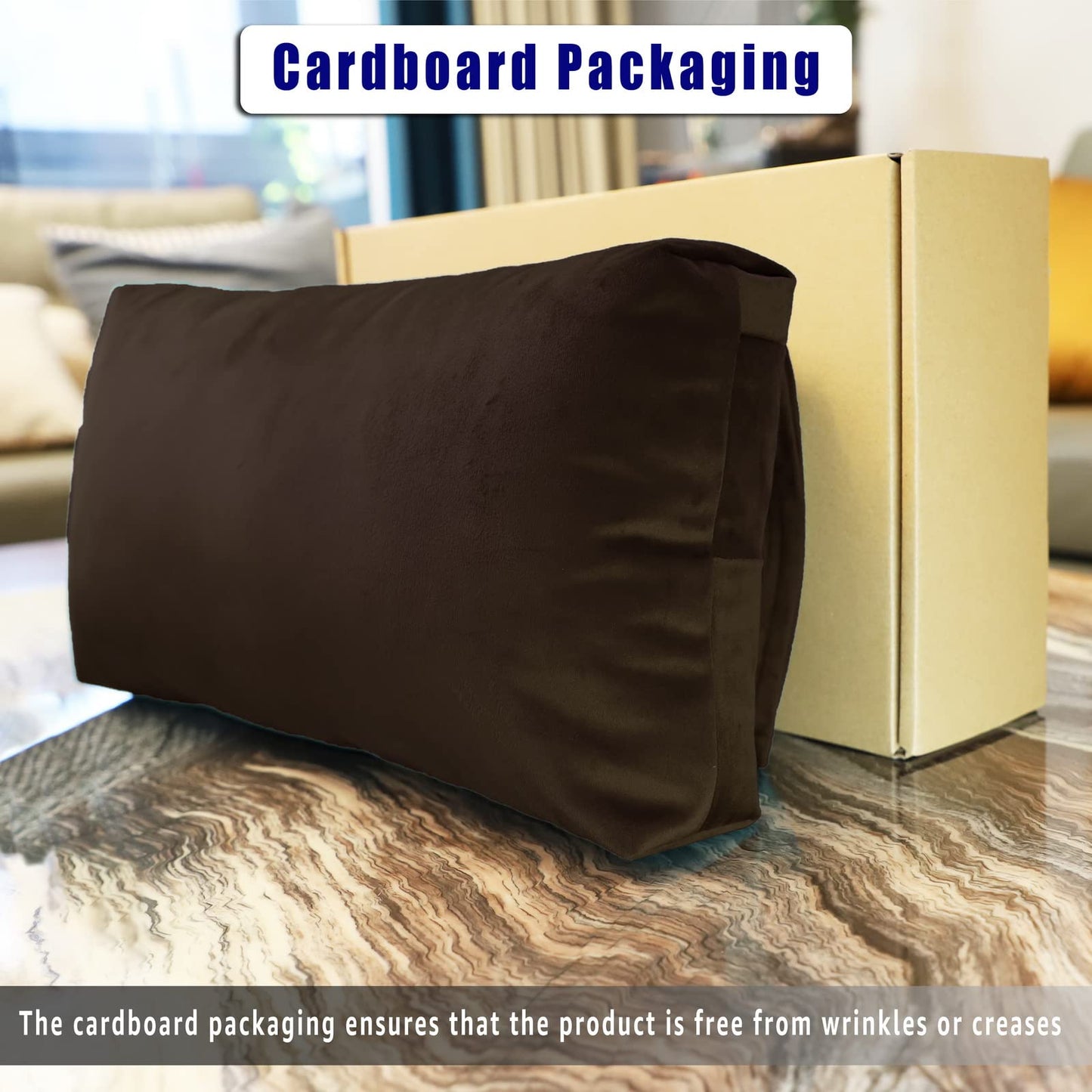 AmazeCov Headrest Pillow with Pearl Cotton Filling - Non-Slip Headrest Cushion for Recliners, Sofas and Loveseats (Chocolate)