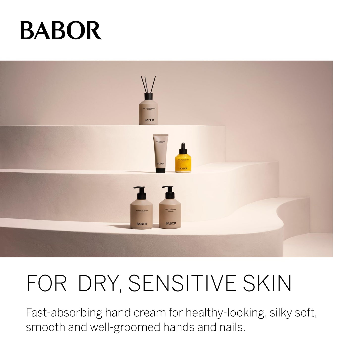 BABOR Soul & Body Lotion Quick-Absorbing Body Care, Soothing Skin Milk, Body Cream for Dry Skin, Skin Firming Moisturising Cream, Vegan Ceramide, 250 ml