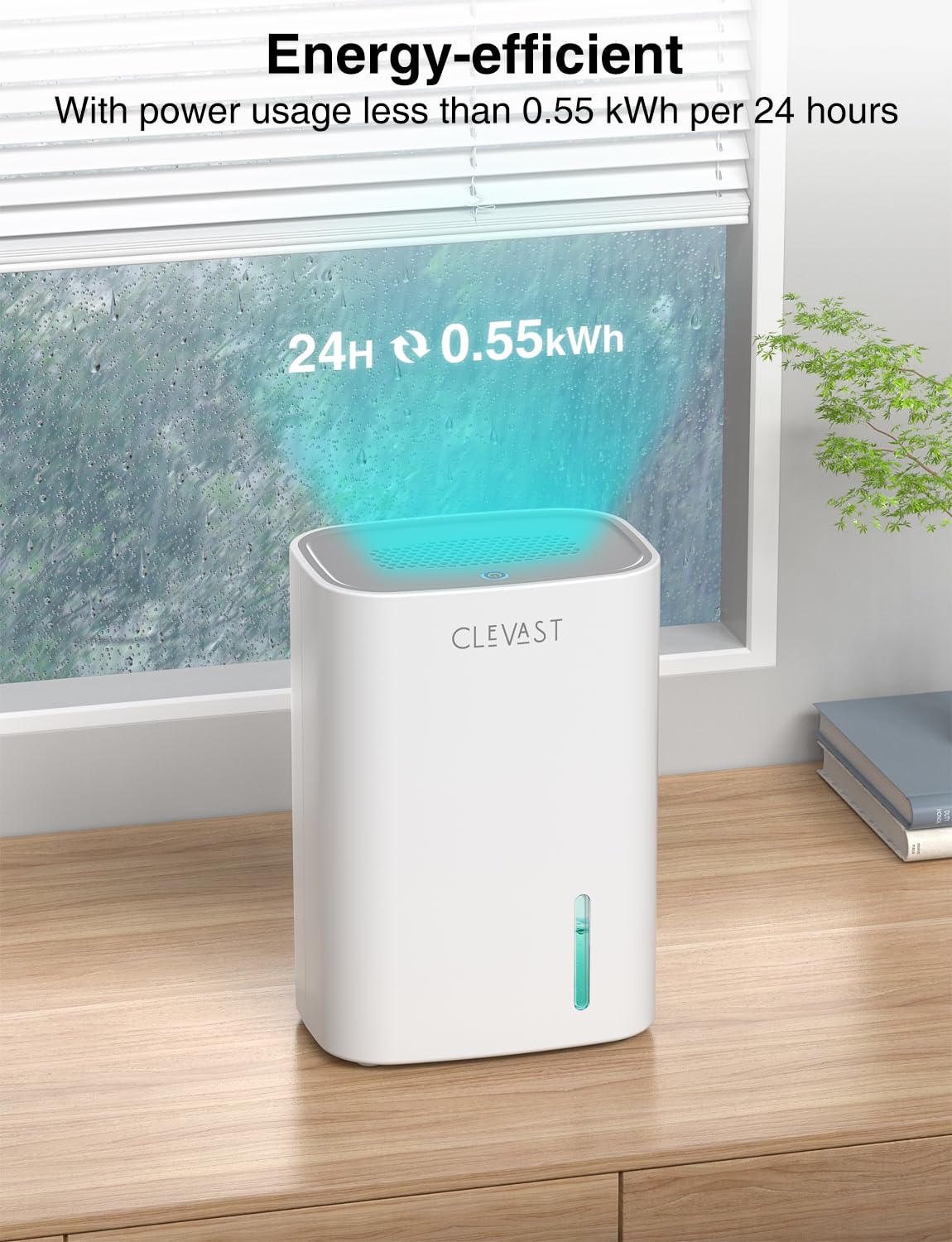 CLEVAST Small Dehumidifier for Home, 30 OZ Mini Quiet Dehumidifiers for Bedroom, Portable Compact Air Dehumidifier for Room, Bathroom, Closet, Camper, House (Not Cordless)