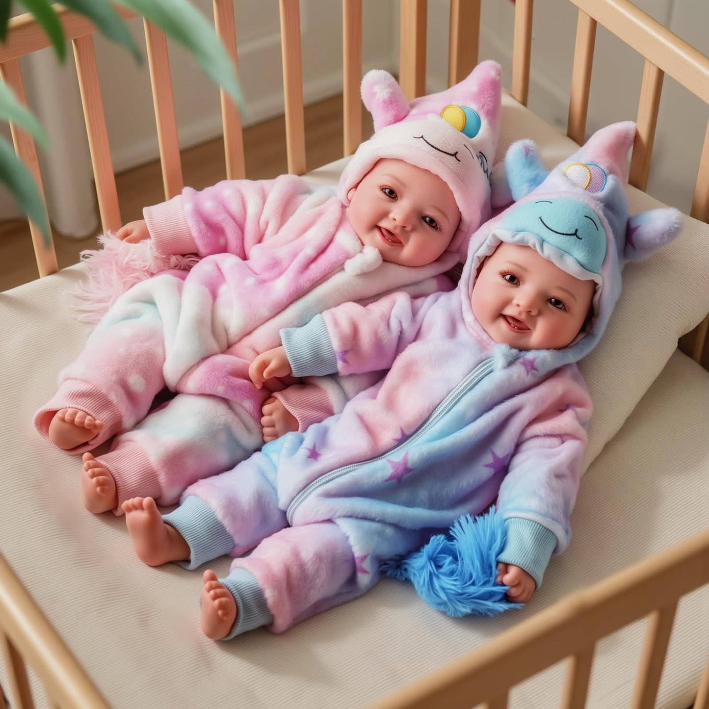 BABESIDE Baby Dolls Twins - 17'' Cute Soft Body Realistic Newborn Twin Dolls Real Life Baby Girl and Boy with Accessories for 3+ Year Old Kids Gifts, Pretend Play, Collection