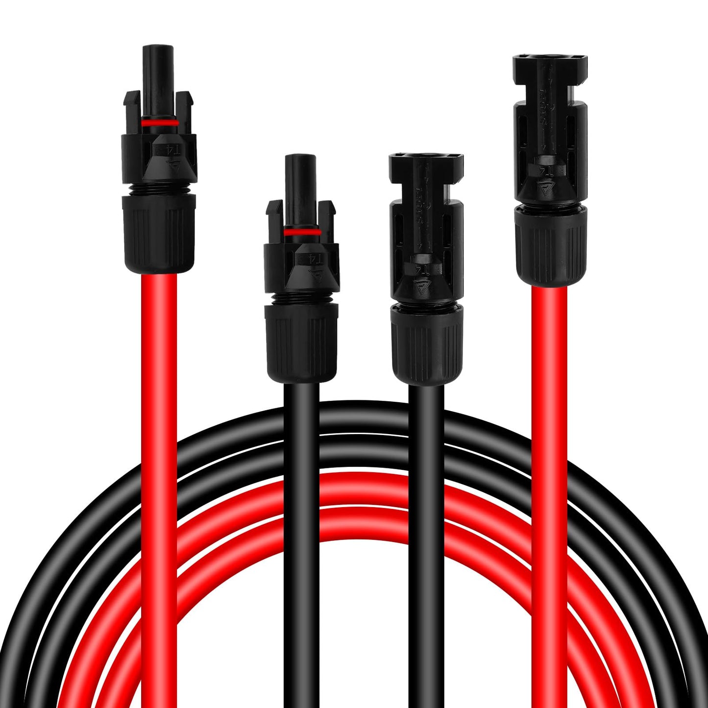 OPL5 30 Feet 10AWG Solar Panel Extension Cable with Female and Male Connector with Storage Bag Weatherproof Cable Kit for RV Camper Ferry (30FT Red + 30FT Black 10AWG)