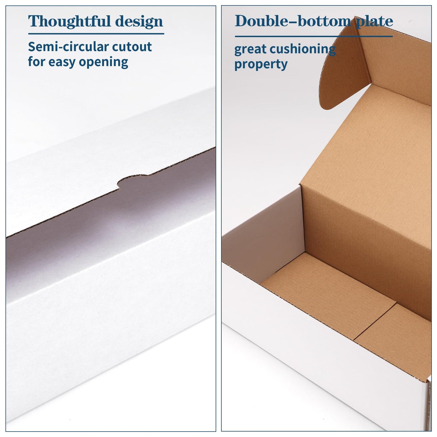 ZBEIVAN 12x6x4 White Shipping Boxes Set of 25, Corrugated Cardboard Mailer Boxes for Packaging Small Business Mailing Gifts