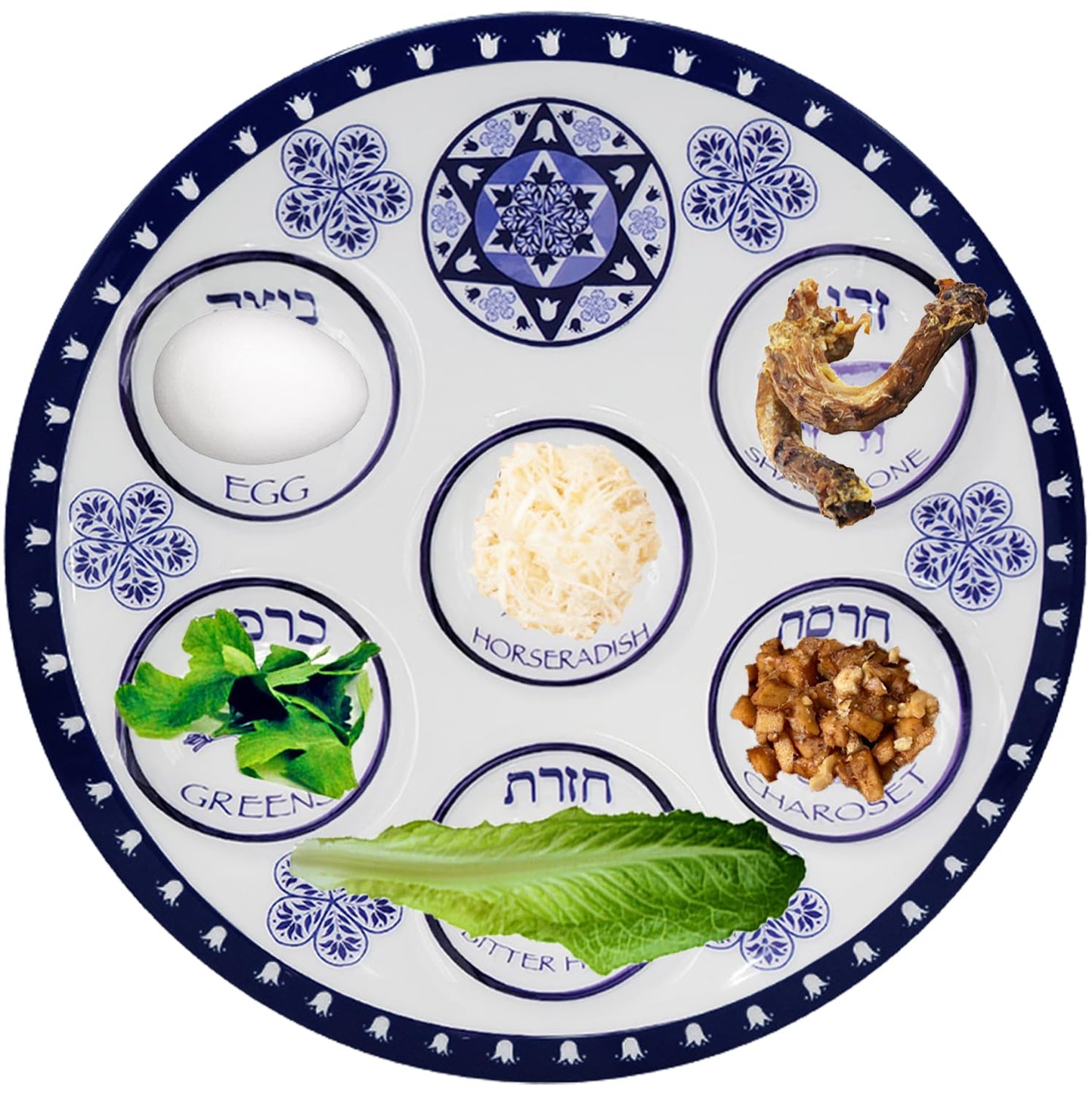 The Dreidel Company Disposable Passover Seder Plate Deluxe Quality Plastic 10" Disposable Plates (Renaissance Design, 25-Pack)
