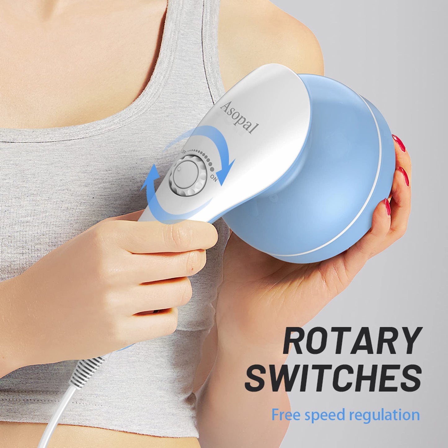 Asopal Cellulite Massager, Hand Held Deep Tissue Massager for Muscles, Back, Shoulder, Neck, Leg, Calf,Foot, Electric Percussion Body Massage Machine