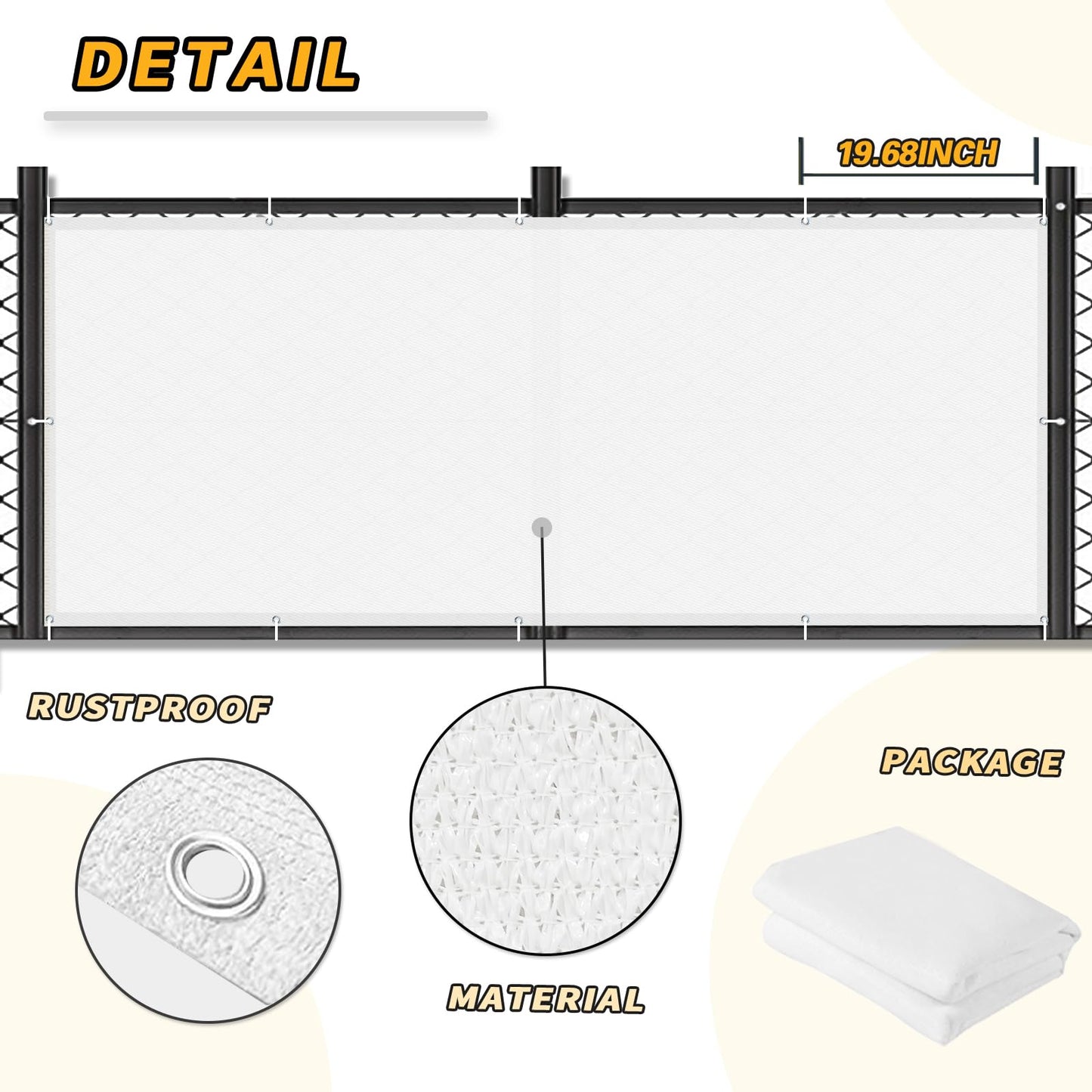 LOVE STORY 3' x 10' White Balcony Privacy Screen - Apartment Railing Fence Screen, UV Protection and Weather-Resistant, Blockage for Outdoor Backyard, Patio, Pool, Porch,Deck