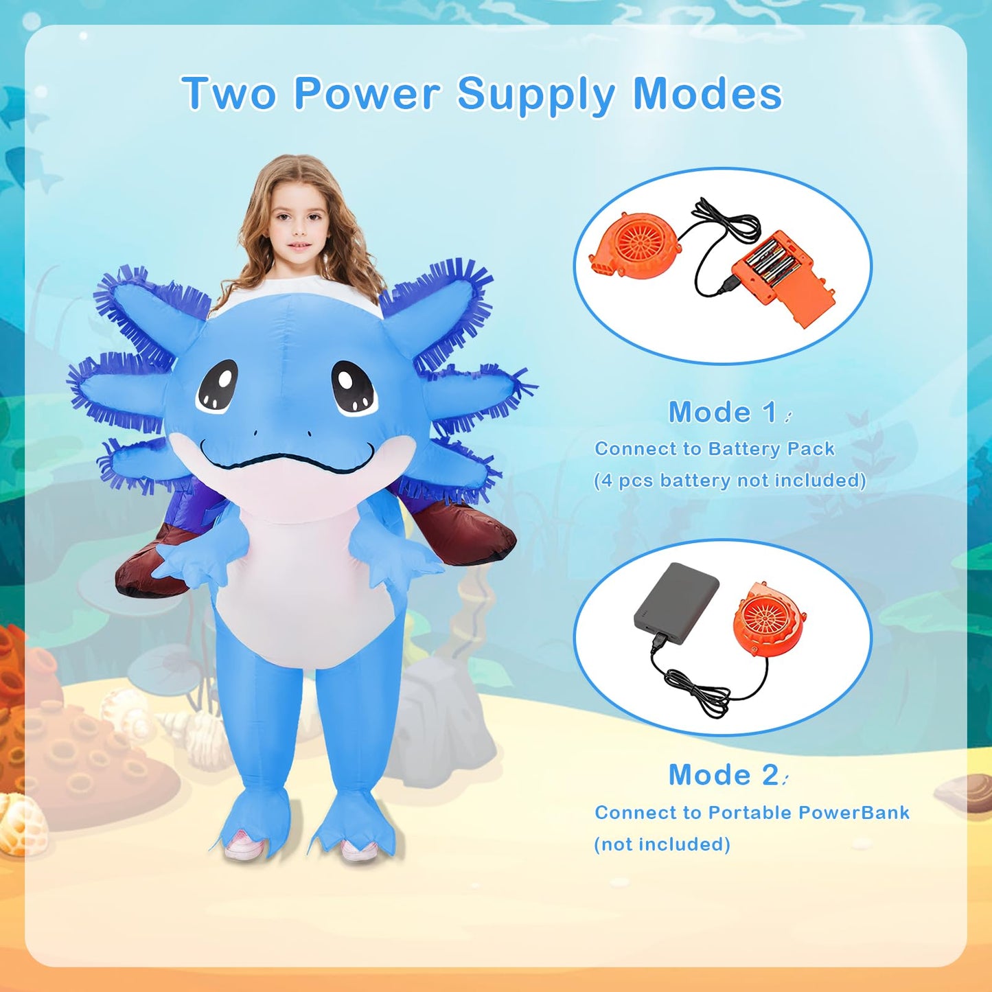 Stegosaurus Inflatable Axolotl Costume for Kids Halloween Costumes Kid Blow Up Costume Ride on Axolotl Costumes Boys Girls
