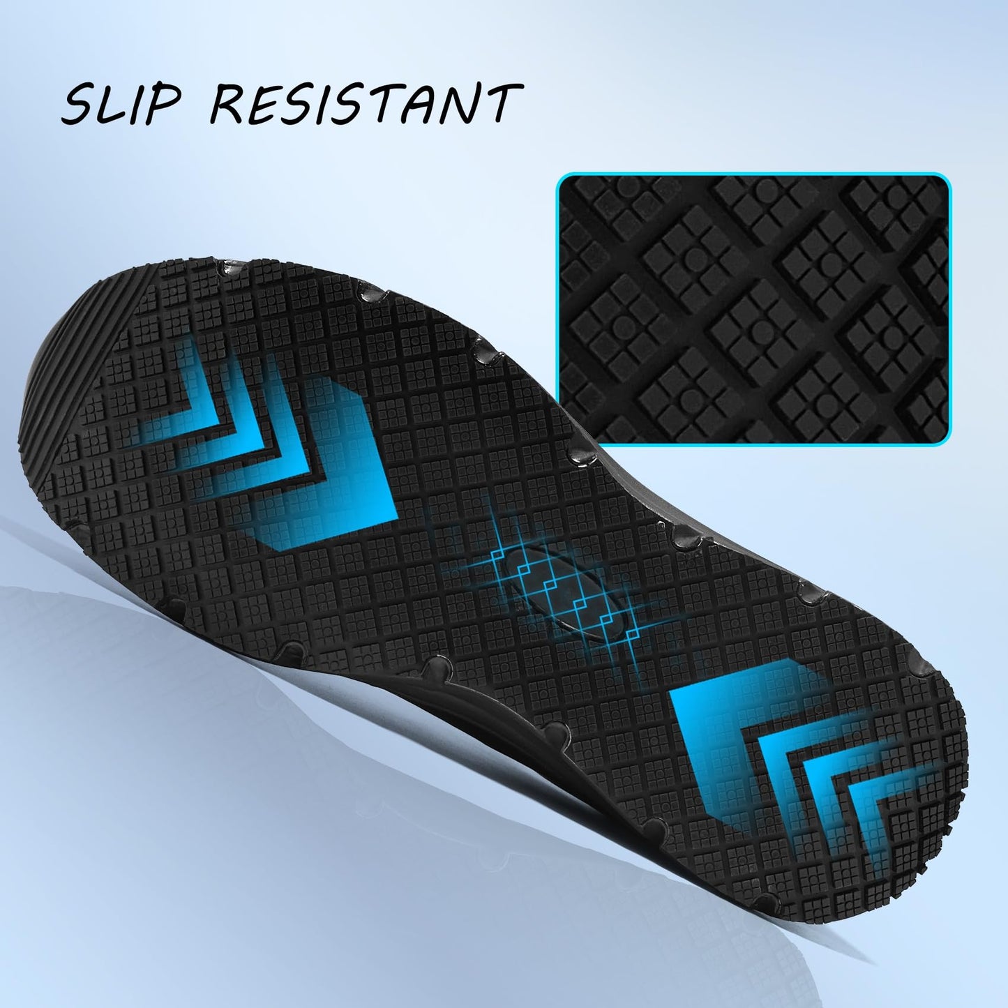 ZIGSAM Men Non Slip Shoes Food Service Work Kitchen Chef Slip Resistant Restaurant Slip on Sneakers Walking Cushion Working Footwear, 10.5 Black