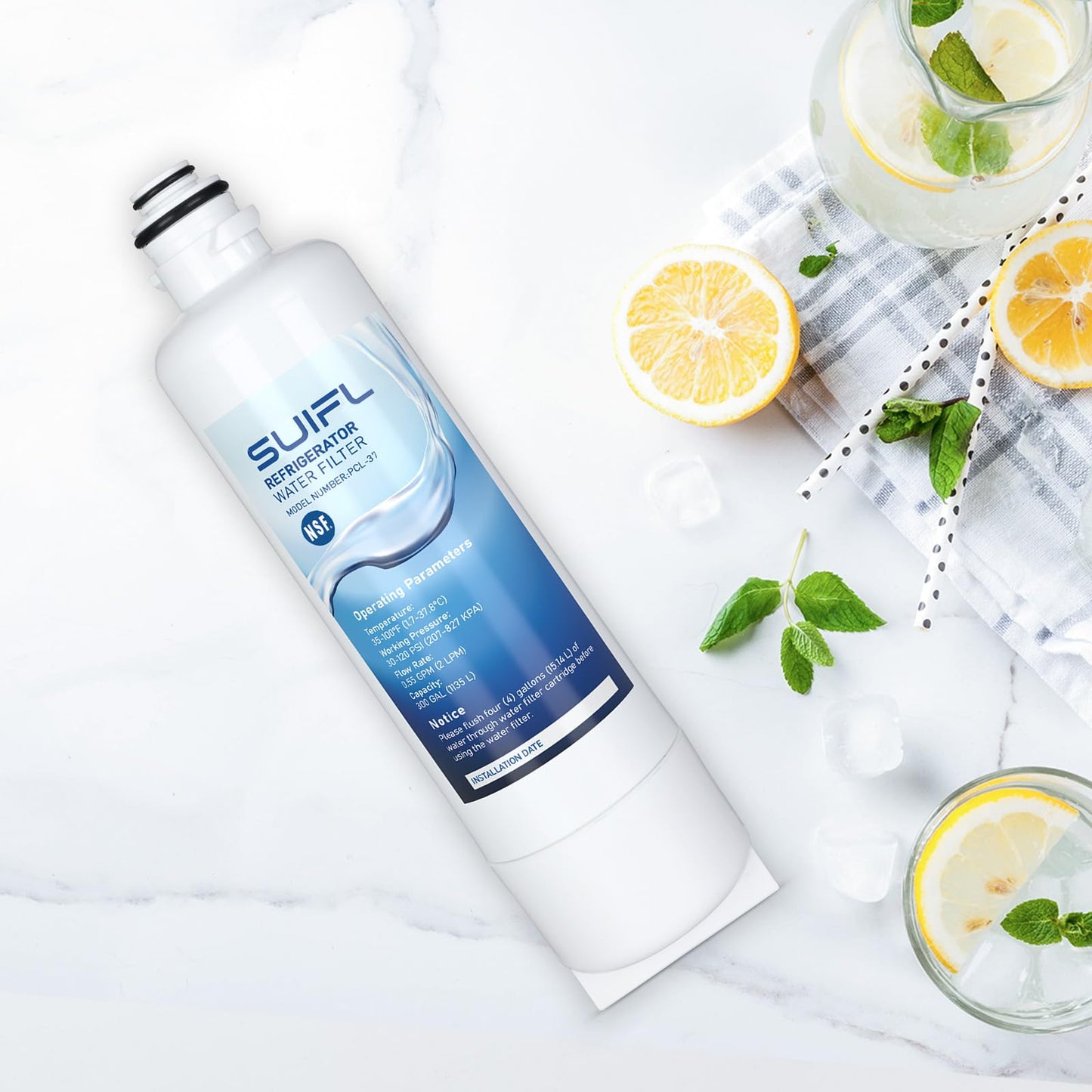 Suifl BORPLFTR55 Water Filter Replacement, Compatible with Bosch Ultra Clarity Pro BORPLFTR50, Bosch B36FD50SNS, B36CD50SNS, B36CD52SNS, B36CD52SNB, B36FD52SNB, B36FD52SNS, 3 Pack