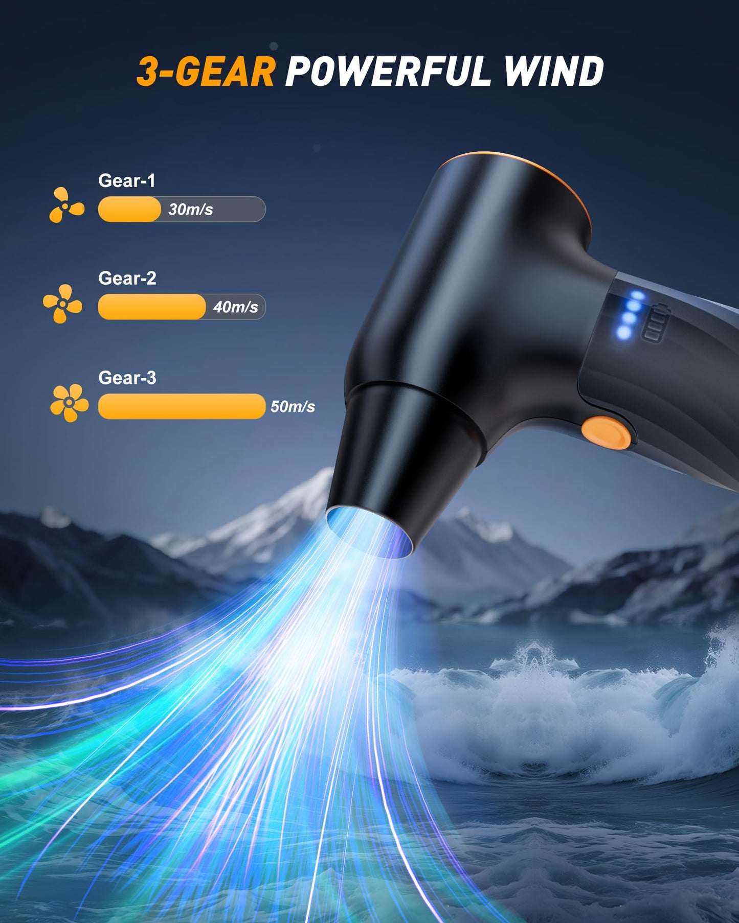 Compressed Air Duster, 250000RPM Electric Air Duster with Brushless Motor, Jet Dry Blower Replace Air Can - No Canned Air Duster, Air Blower for Computer, Keyboard, House, Pet and Car