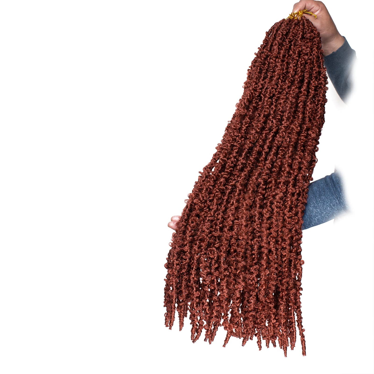 ZRQ Butterfly Locs Crochet Hair 30 Inch 6 Packs Cooper Red Distressed Faux Locs Pre-looped Synthetic Crochet Braids Extended Soft Locs For Women Extensions (30 Inch,350#)