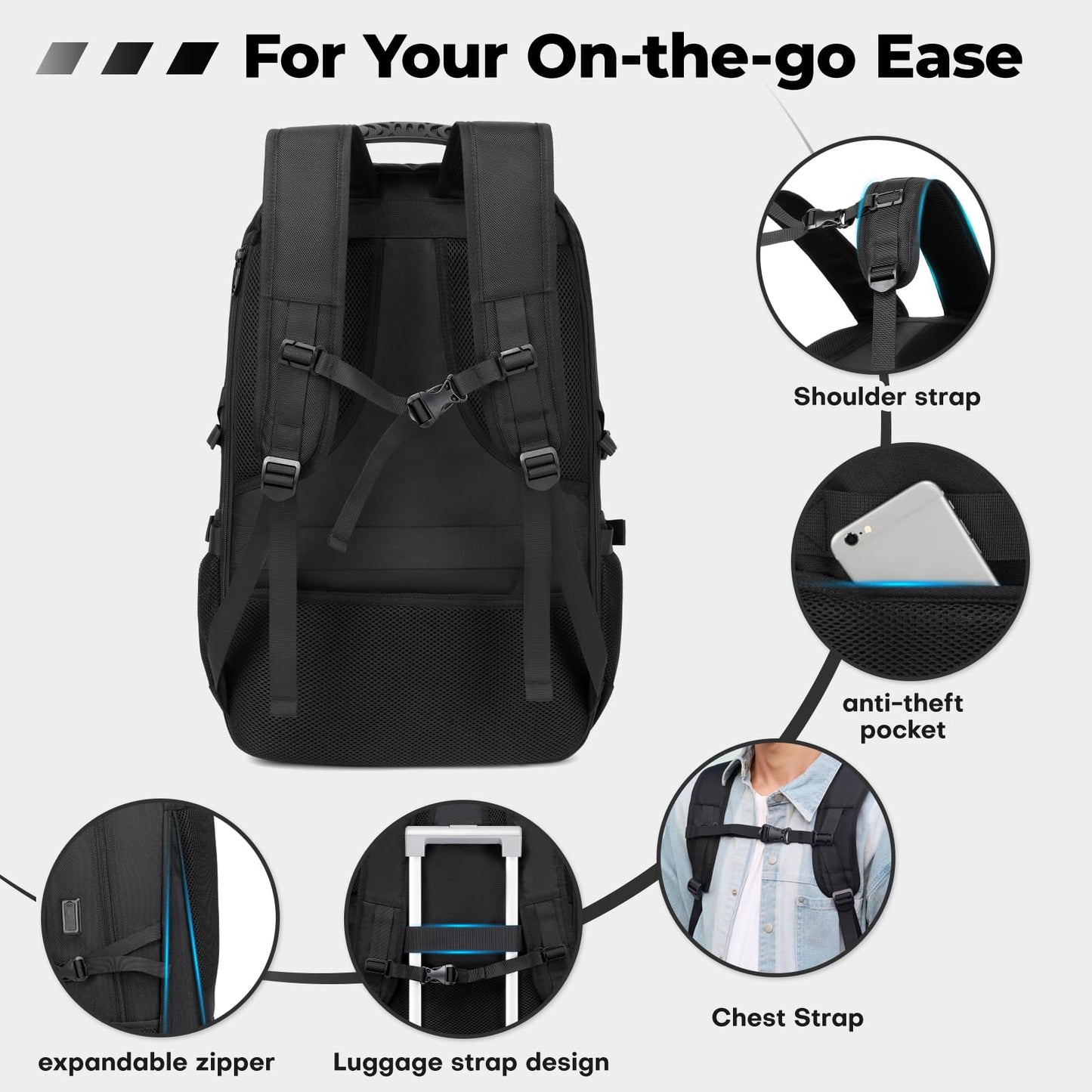 Banlole Travel Backpack with shoe compartment, 17.3 Inch Travel Backpack, 17.3 Inch, Classic