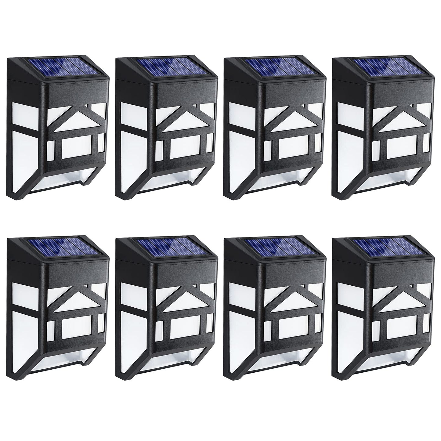 [Pack of 8] Solar Lights Outdoor, Derlights® Waterproof Solar Fence Light, Solar Wall Lights, Led Solar Post Lights for Garden Landscape Stair Porch Deck Yard Lawn