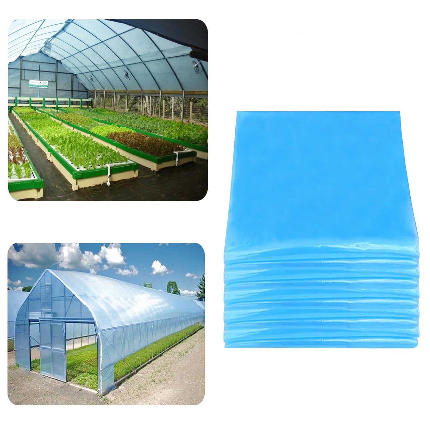 Clear Greenhouse Film Plastic Sheeting, 10 x 33 FT 6 Mil High Strength Polyolefin Greenhouse Plastic Covers, Clear and Dustproof Plastic Sheeting for Outdoors Like Farm, Agriculture