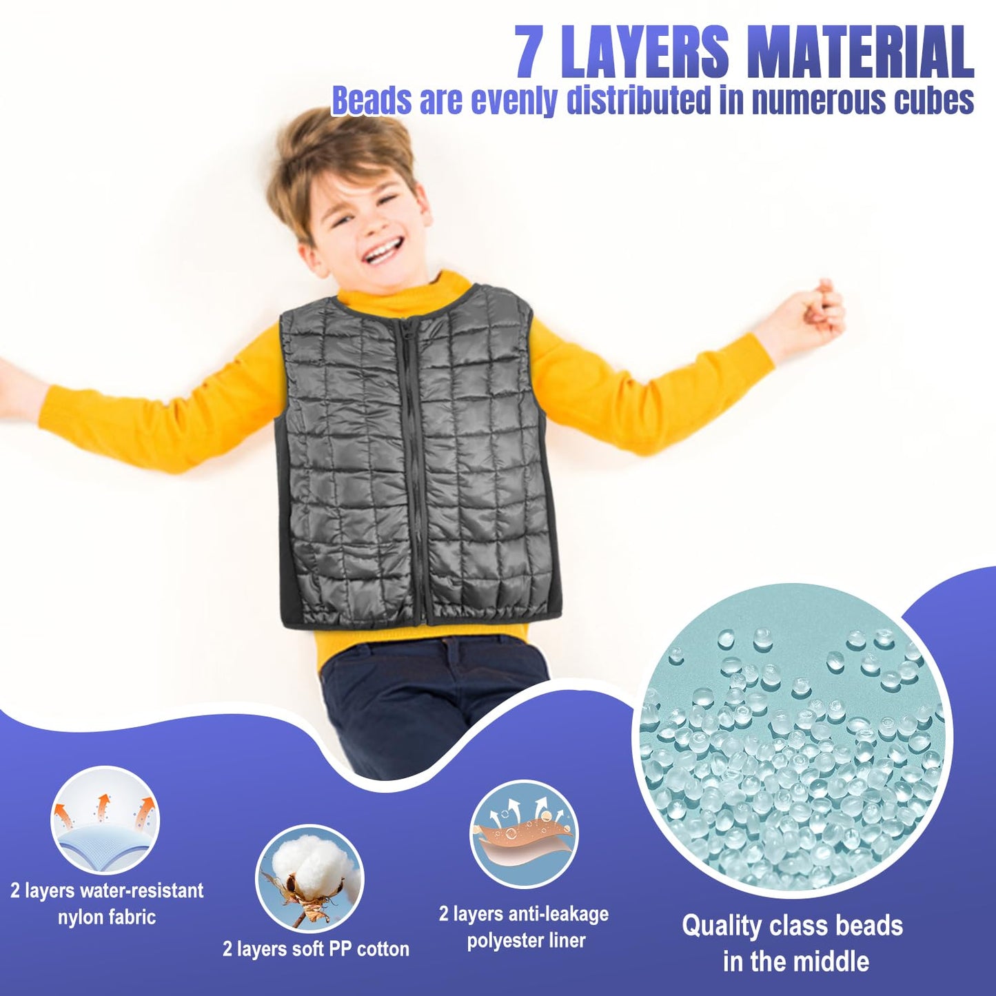 Weighted Compression Vest for Kids With Sensory Needs (Large)
