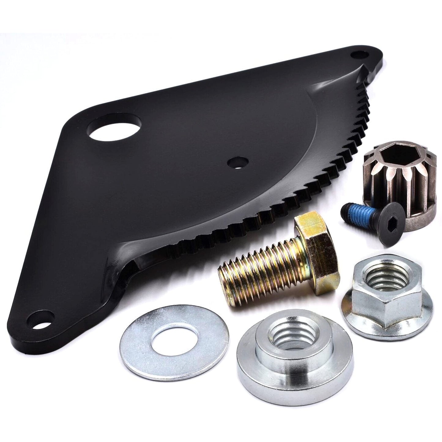 HD Switch - Improved Steering Gear Rebuild Kit Replaces 532194732 194732 Sector Plate, 587738906 Pinion, 532194747 Machined Pivot Bushing Upgrade & Hardware - Husqvarna Craftsman AYP Poulan Weedeater