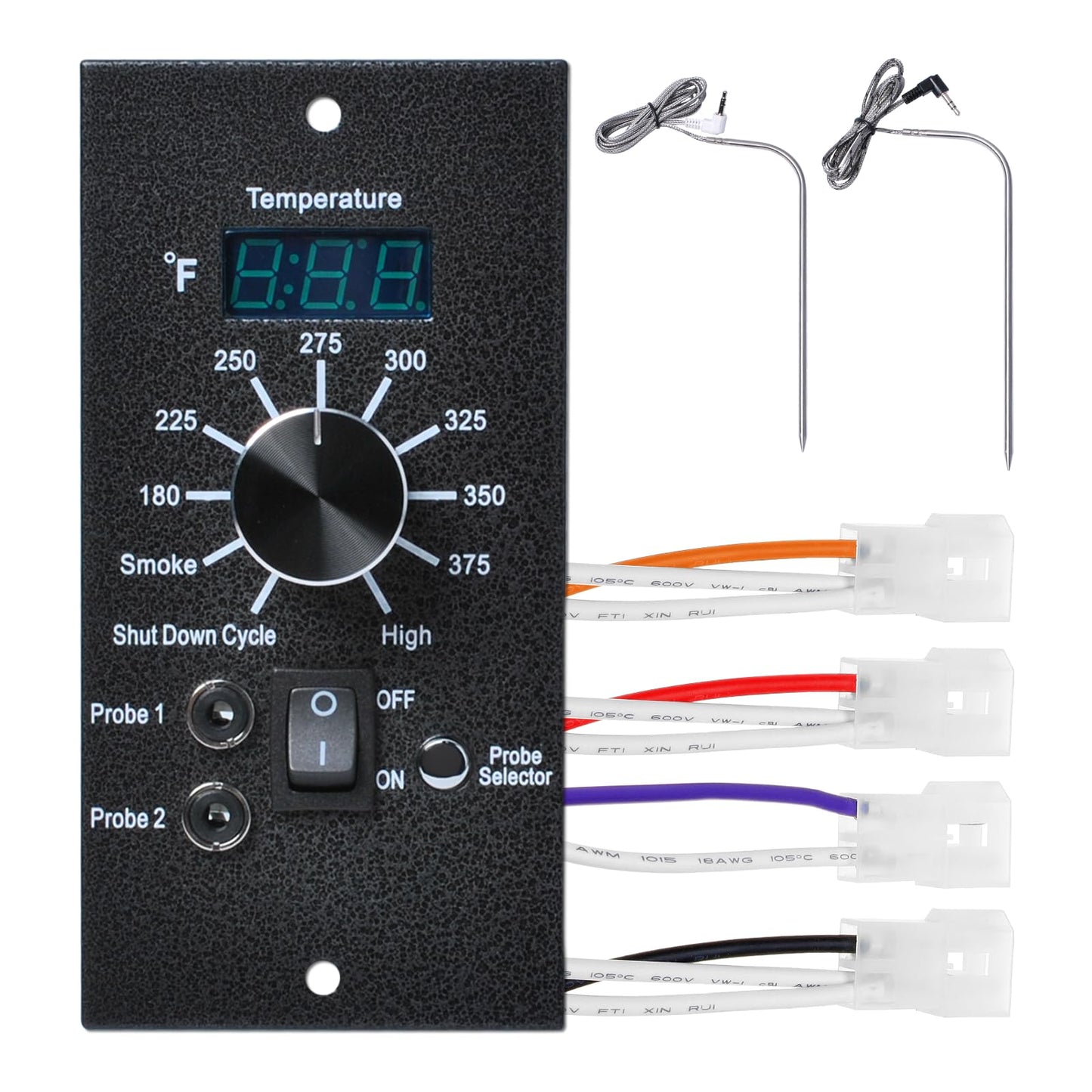 Digital Thermostat Controller Compatible with Traeger Pro 34, 20, 22 & Pellet Grills Smoker BAC365, Precision Temperature Control Panel Replacement Parts with 2 Meat Probe for BBQ