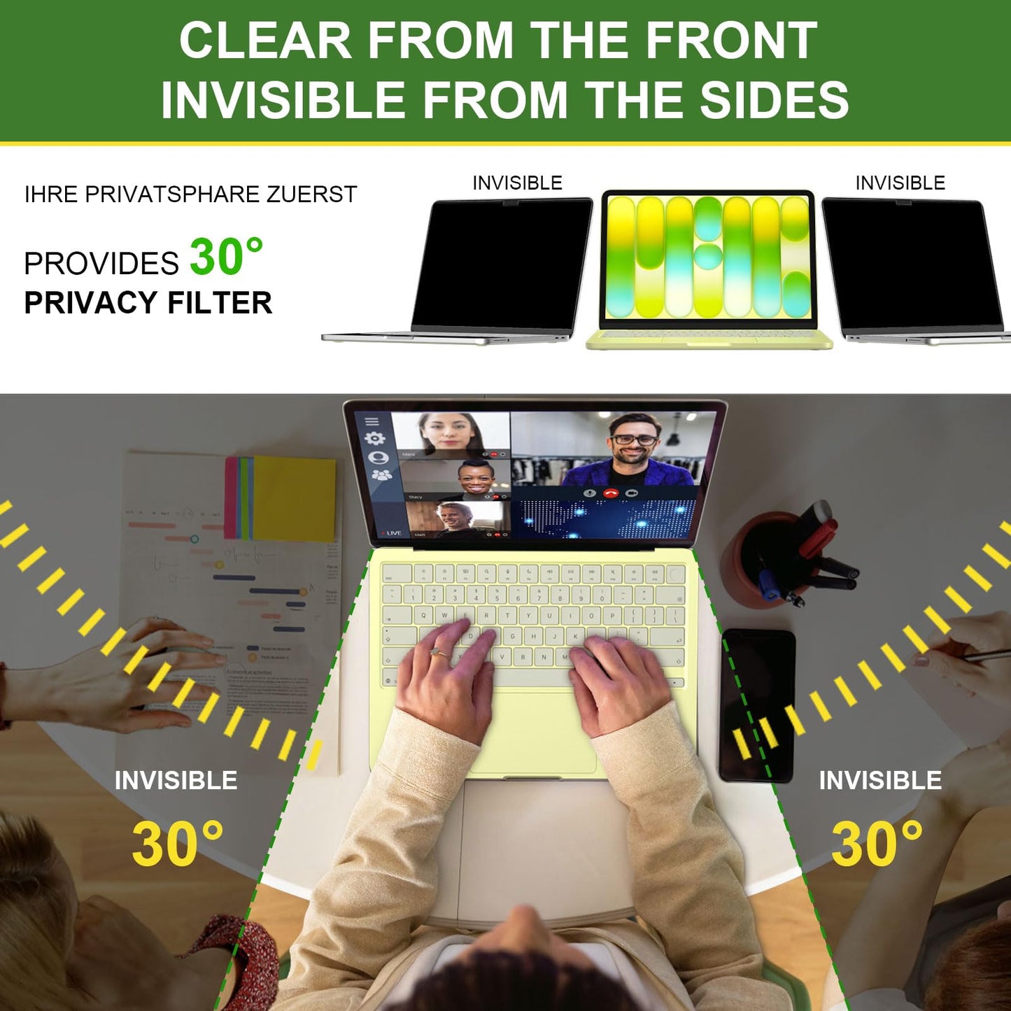 LUSA DESIGN Neo 13Inch Magnetic Privacy Screen Protector for MacBook Neo 13 Inch (A18 Pro, 2026), Anti Peeping Anti Blue Light Anti Glare Removable Laptop Privacy Screen Shield
