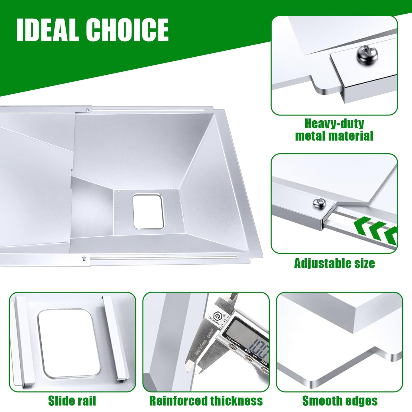 Uniflasy Grease Tray with Catch Pan and Foil Liner Universal fits Nexgrill, Dynaglo, Cuisinart, Charbroil, Kenmore,BHG,Master,Expert Gas Grill,Drip Tray Pan for 2/3/4 Burner Grill 10Pcs Aluminum Liner