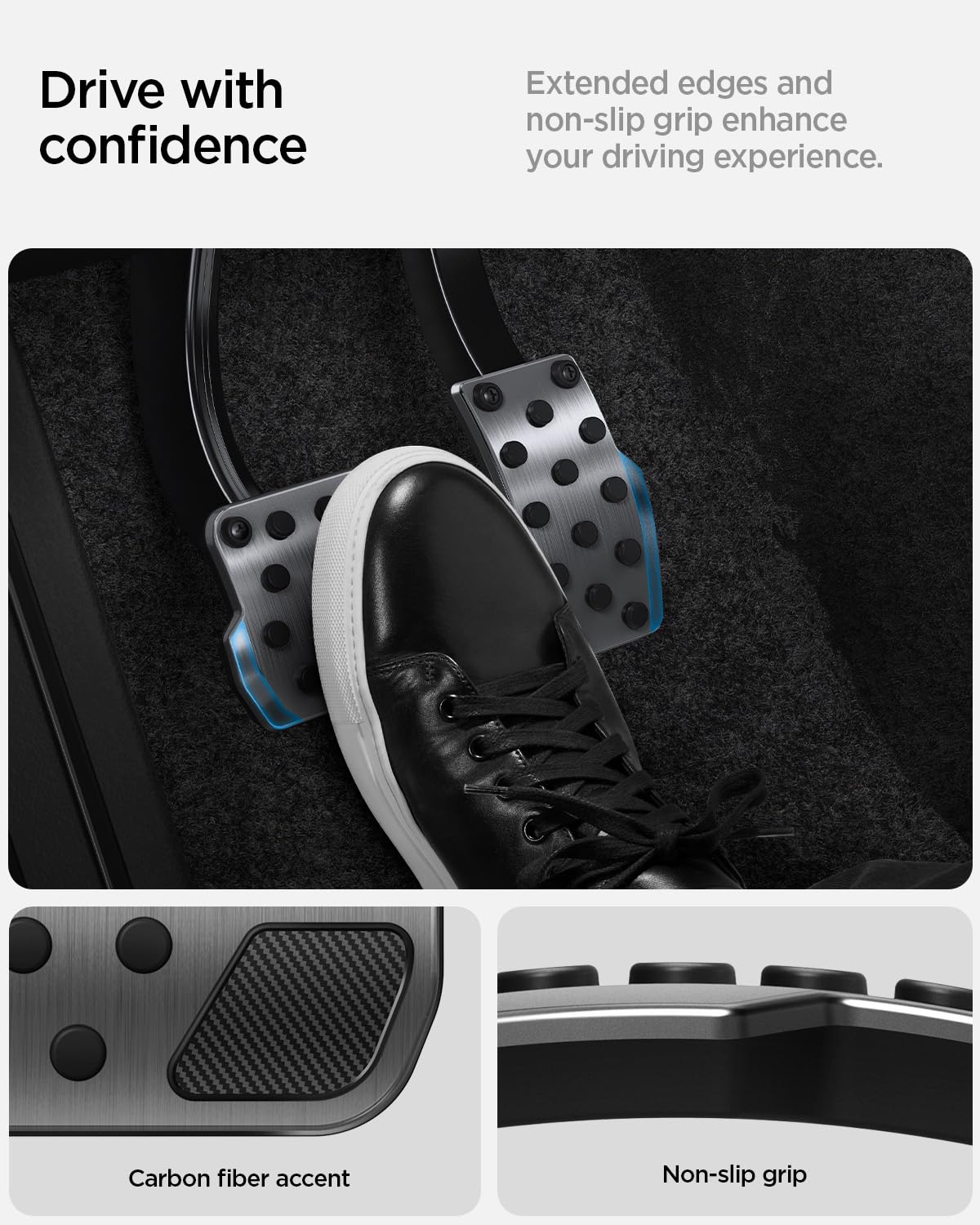 [Upgraded] Spigen Stainless Steel Performance Pedal Cover for All Model Y and Model 3 - Compatible with Model Y Juniper (2025/26) and Model 3 Highland (2024/25)