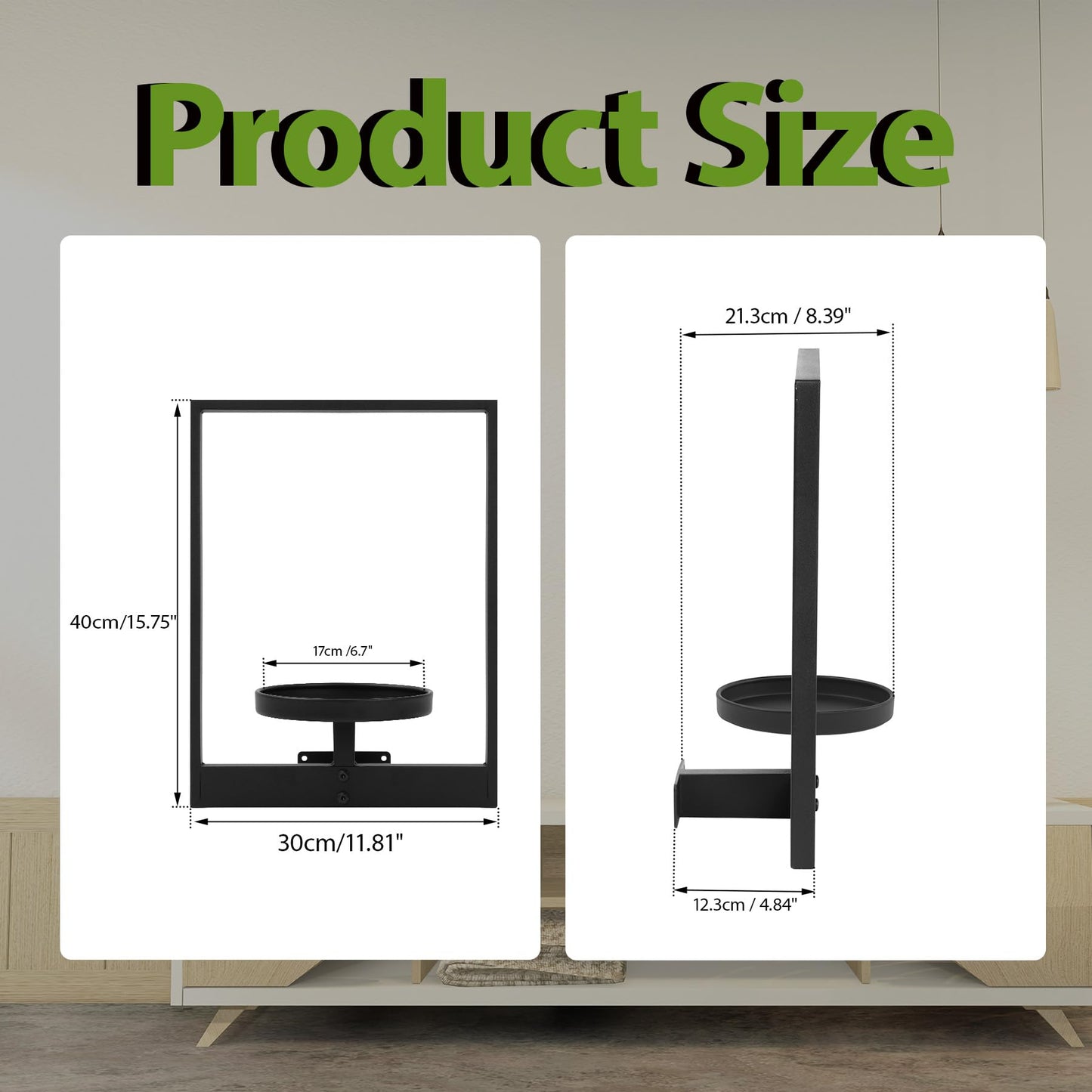 Vitalsvn Wall-Mounted Plant Stand 3 Pack Planter Holoder Metal Wall Stand for Plant Indoor Outdoor Hanging Plant Holder Plant Picture Frame Wall Rack