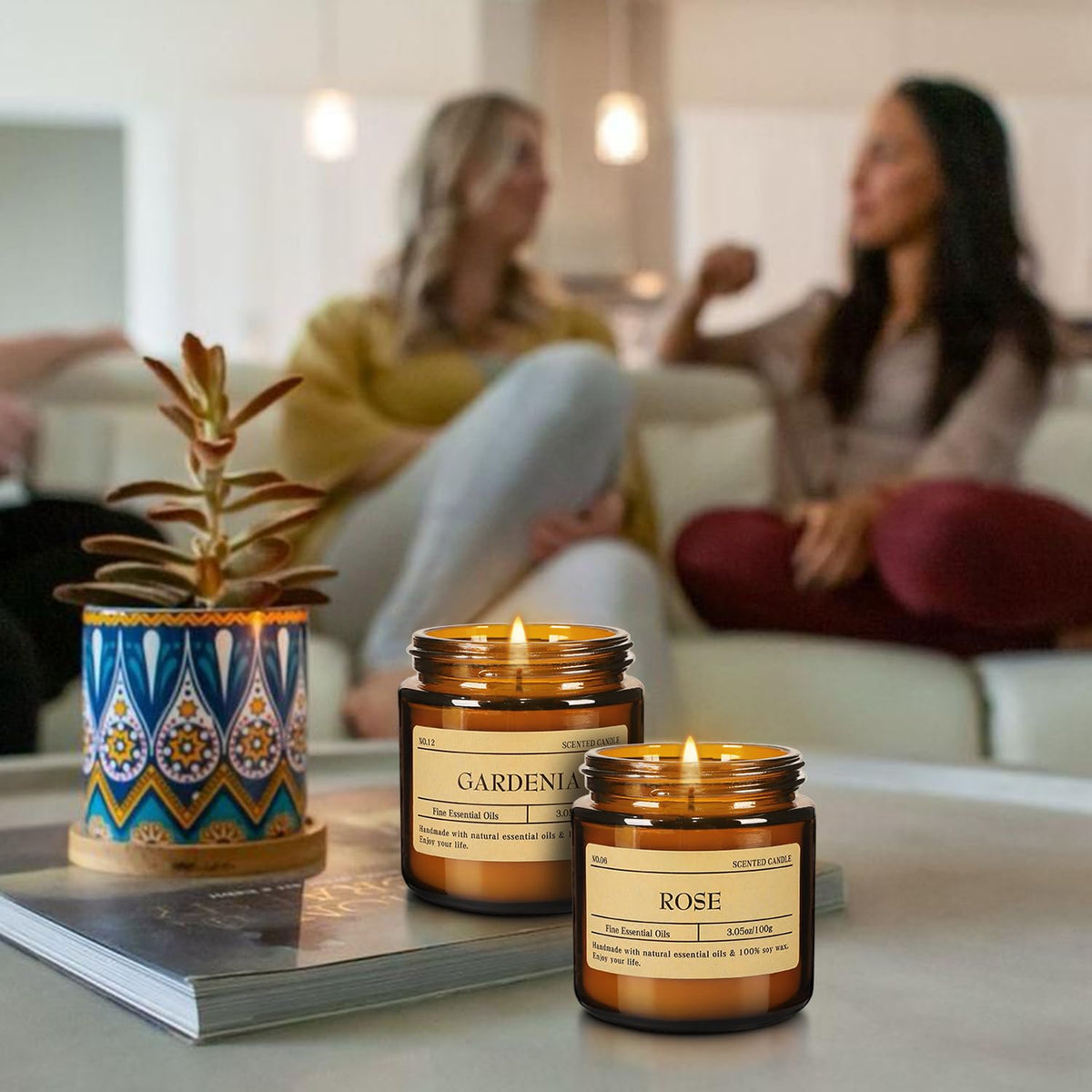CLTNIKET 24-Pack 3.5oz Amber Jar Scented Candles Set - Natural Soy Wax & Essential Oils Aromatherapy Candles for Mother's Day, Yoga, Home Scene & Gatherings