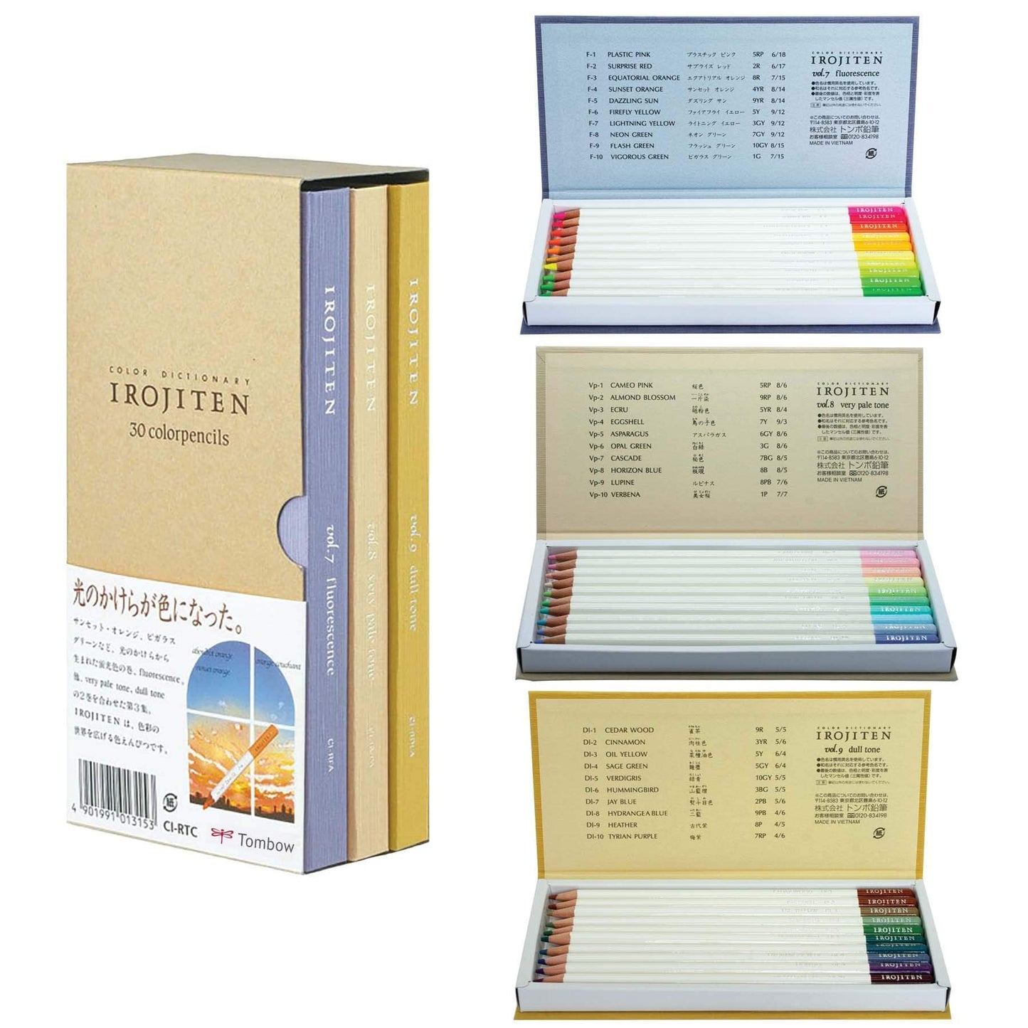 Tombow Irojiten Color Dictionary Colored Pencils, Seascape Collection, 30 Pencil Set (51527)