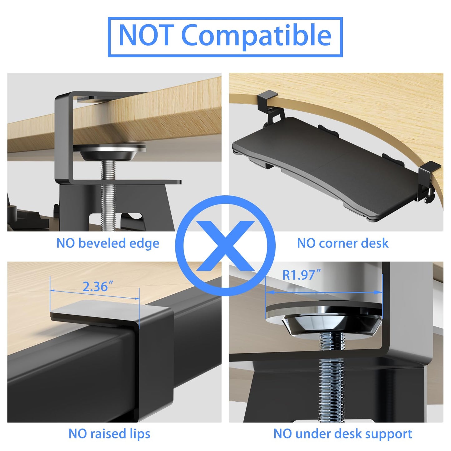 suptek Under Desk Keyboard Tray with Storage Drawer – 26.7" x 11.8" Large Workspace, Heavy-Duty C-Clamp Mount, Adjustable Height, Easy Installation – Perfect for Home Office, DSF6CT