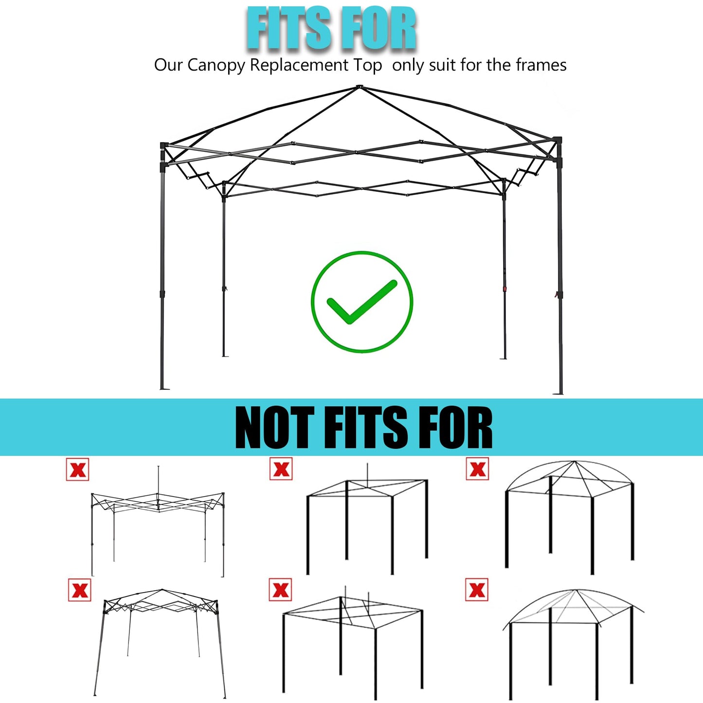 NINAT Canopy Replacement Top Tent Top Cover for 10x10ft Pop Up Paty/Tent (Vertical Leg) Instant Canopy Cover Grey 1pcs Only